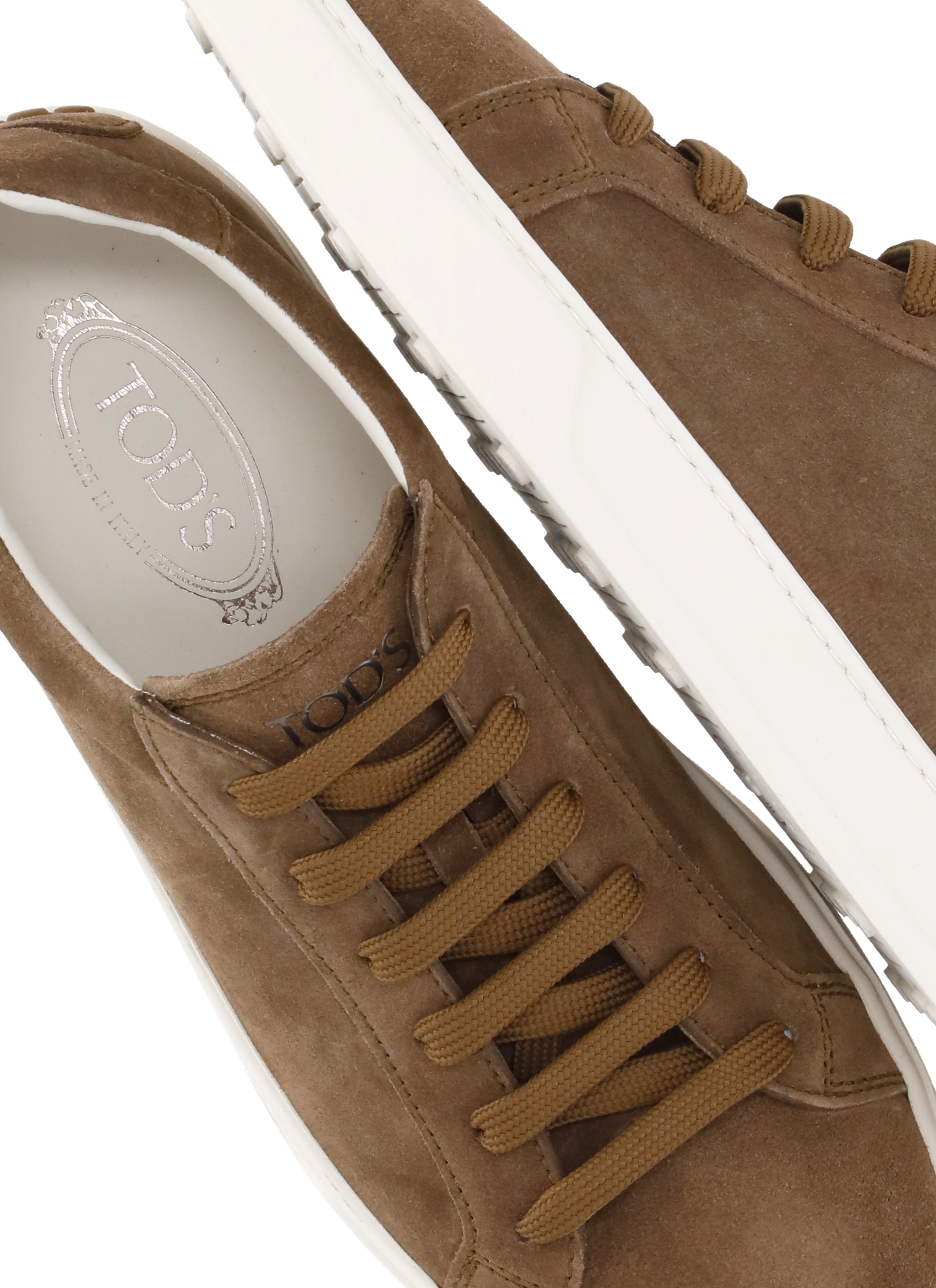 Tods Sneakers Brown Calf Leather Sole: Rubber
