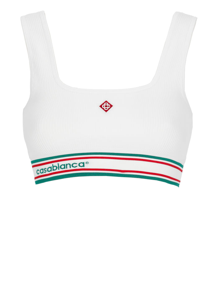 Casablanca Top White Polyamide Elastane Polyester