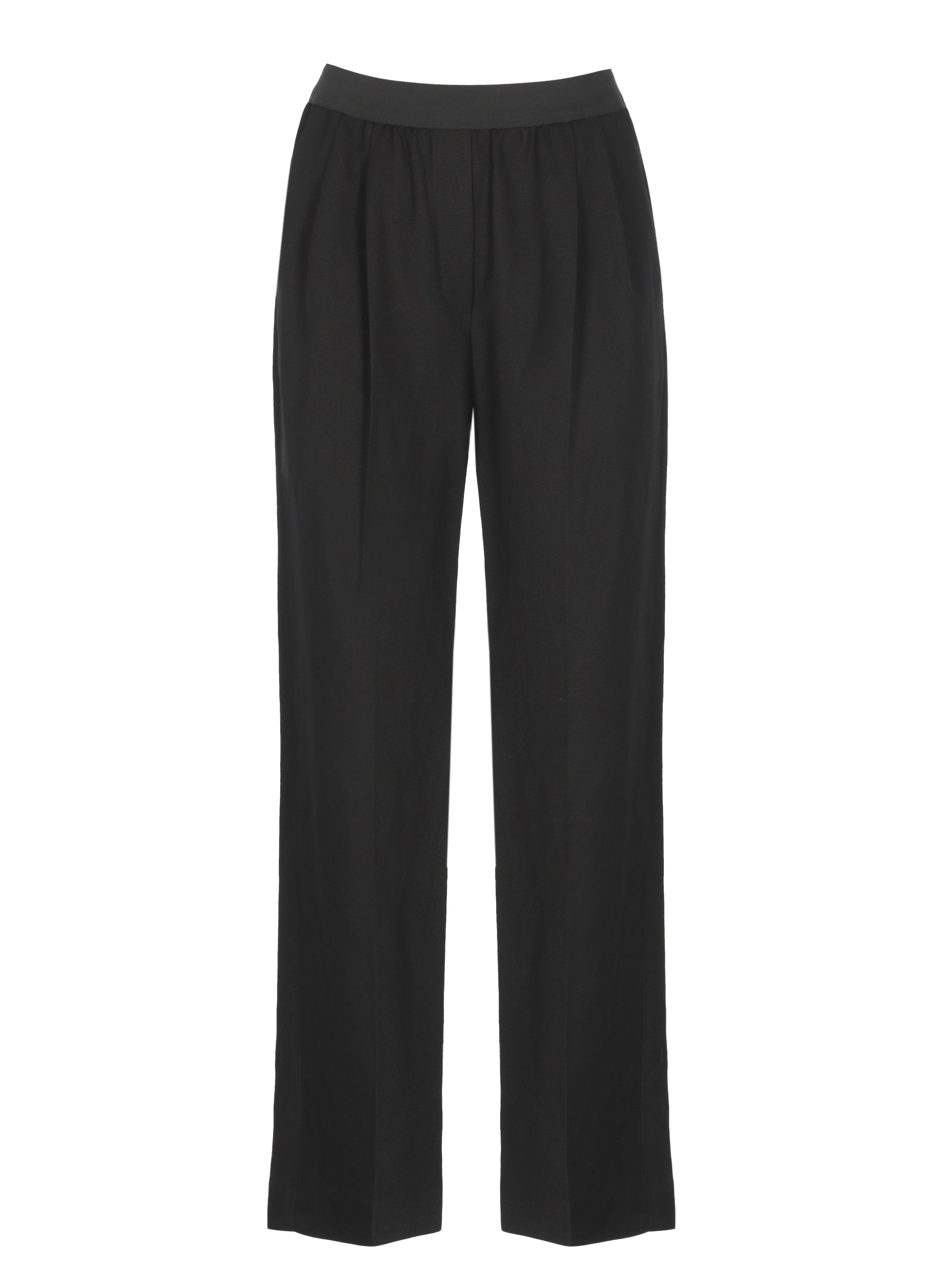 LOULOU DE SAISON Trousers Black Viscose Linen Lining