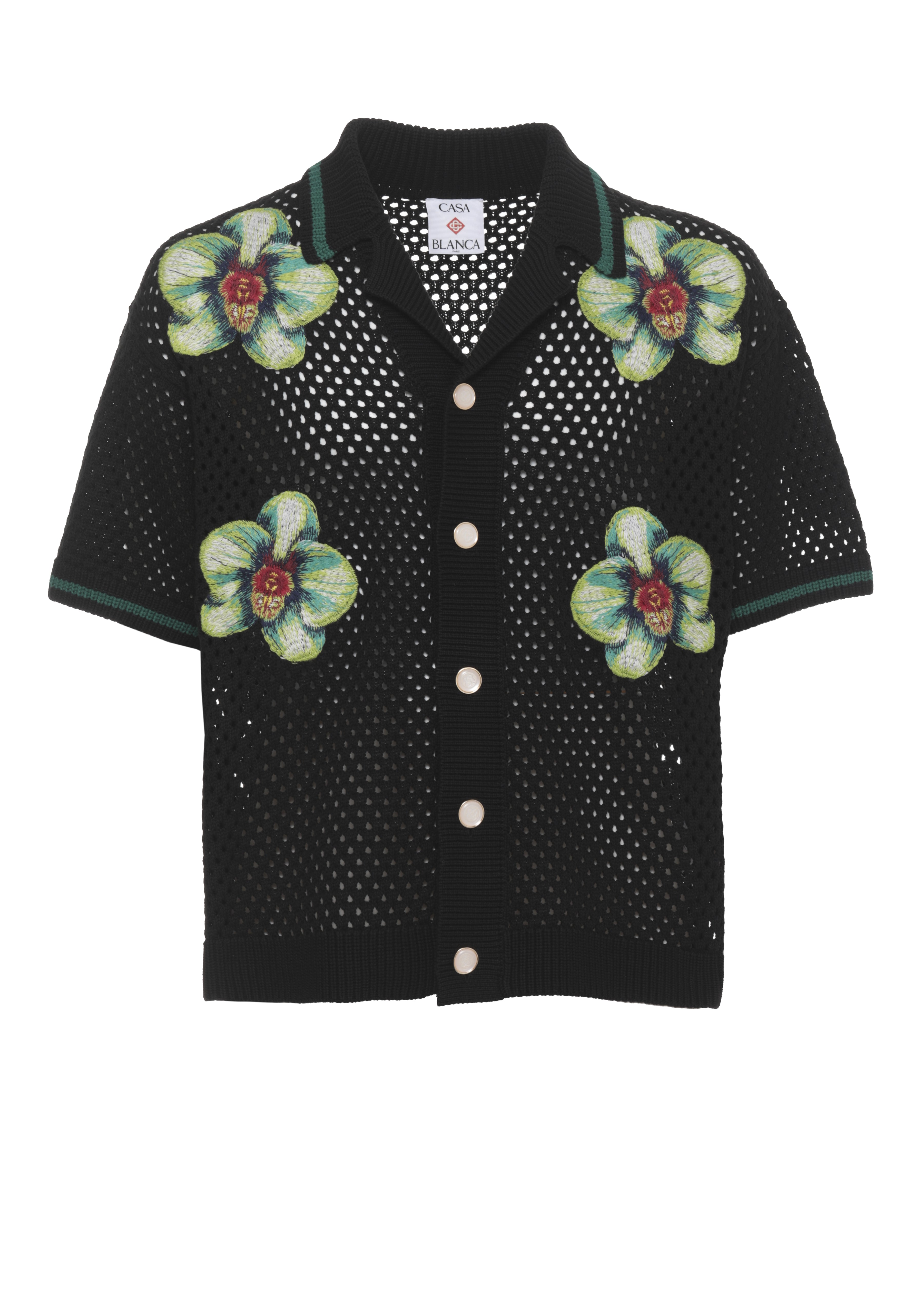 Casablanca Shirts Black Cotton Details: Polyester