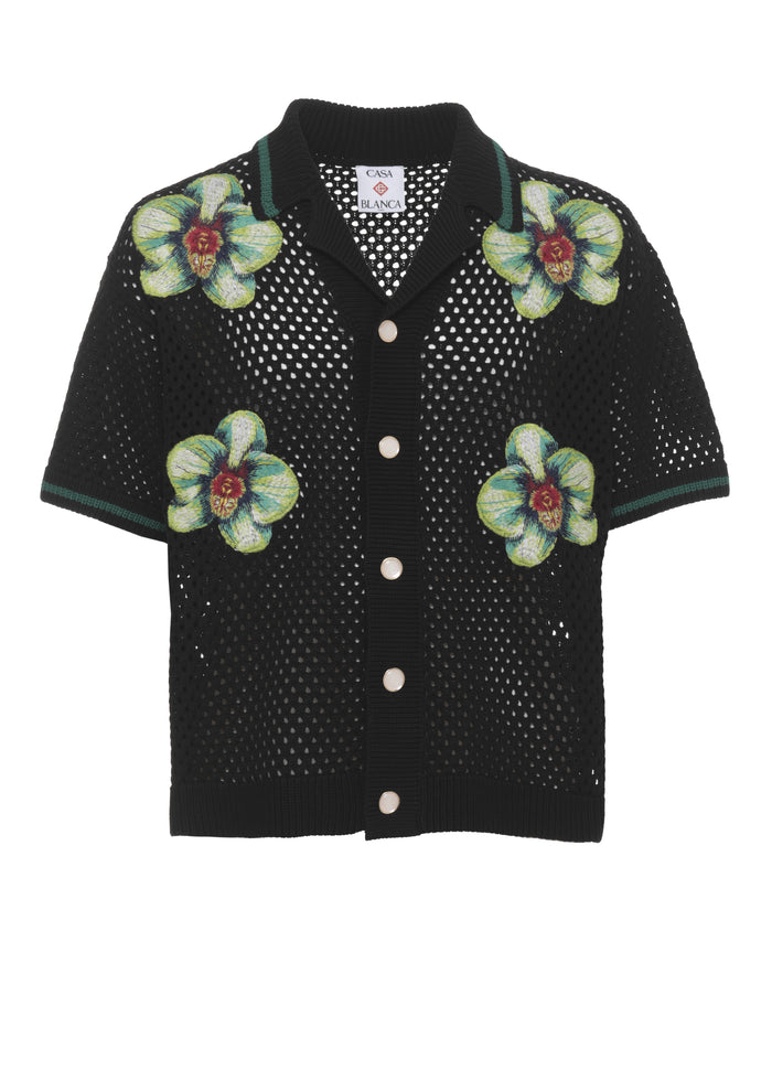 Casablanca Shirts Black Cotton Details: Polyester
