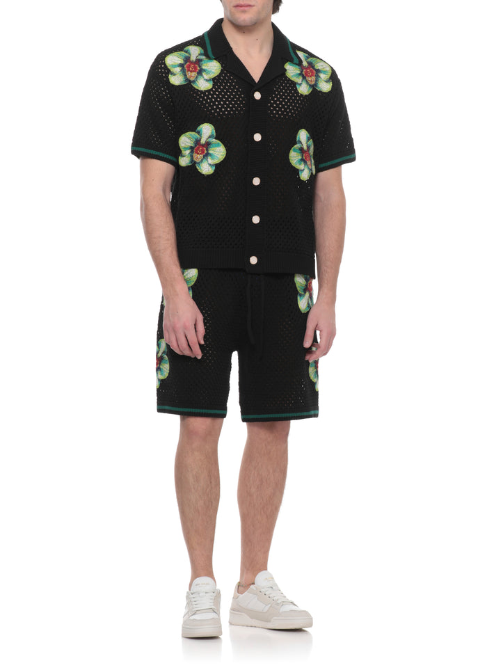 Casablanca Shirts Black Cotton Details: Polyester
