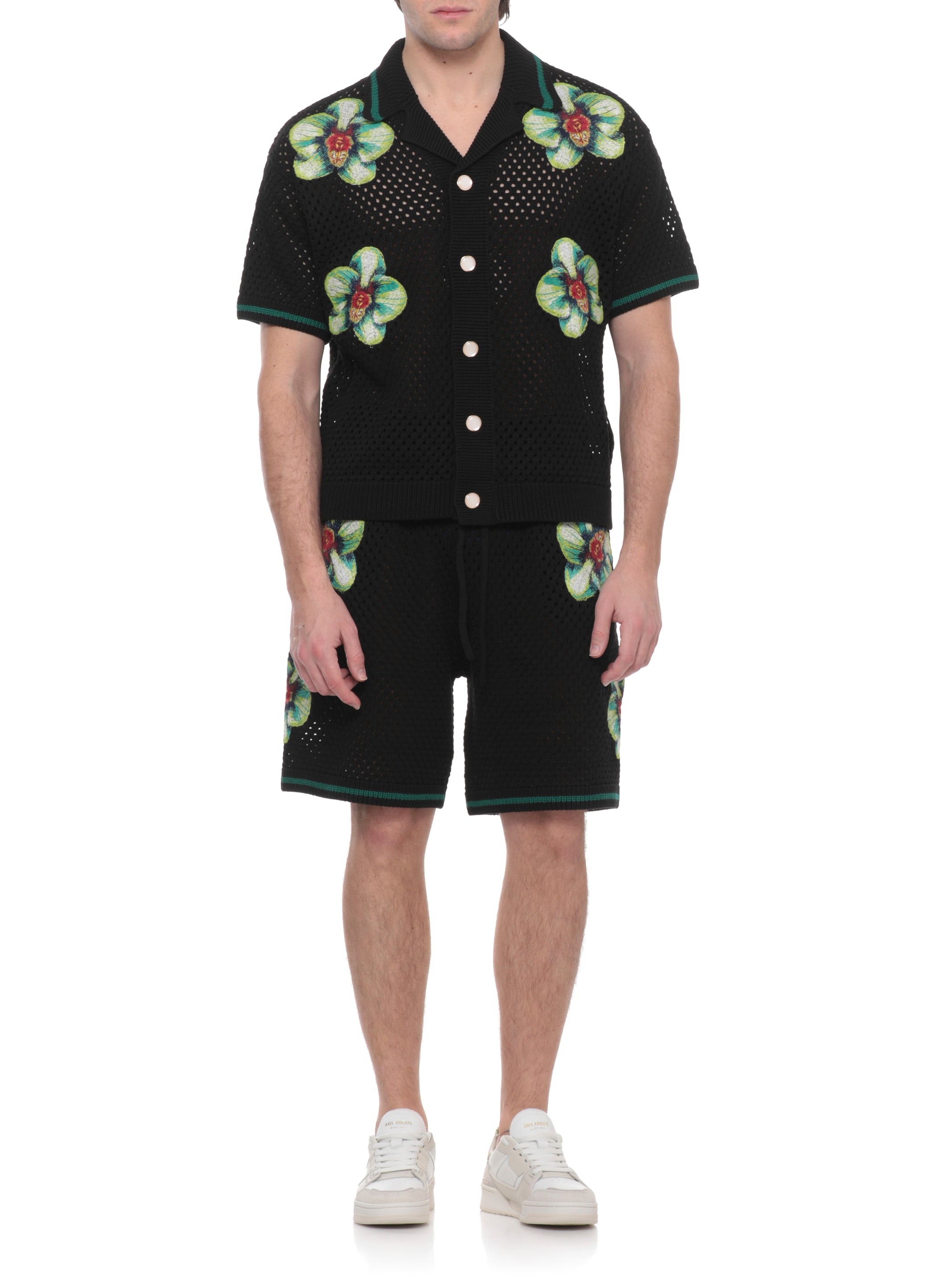 Casablanca Shirts Black Cotton Details: Polyester