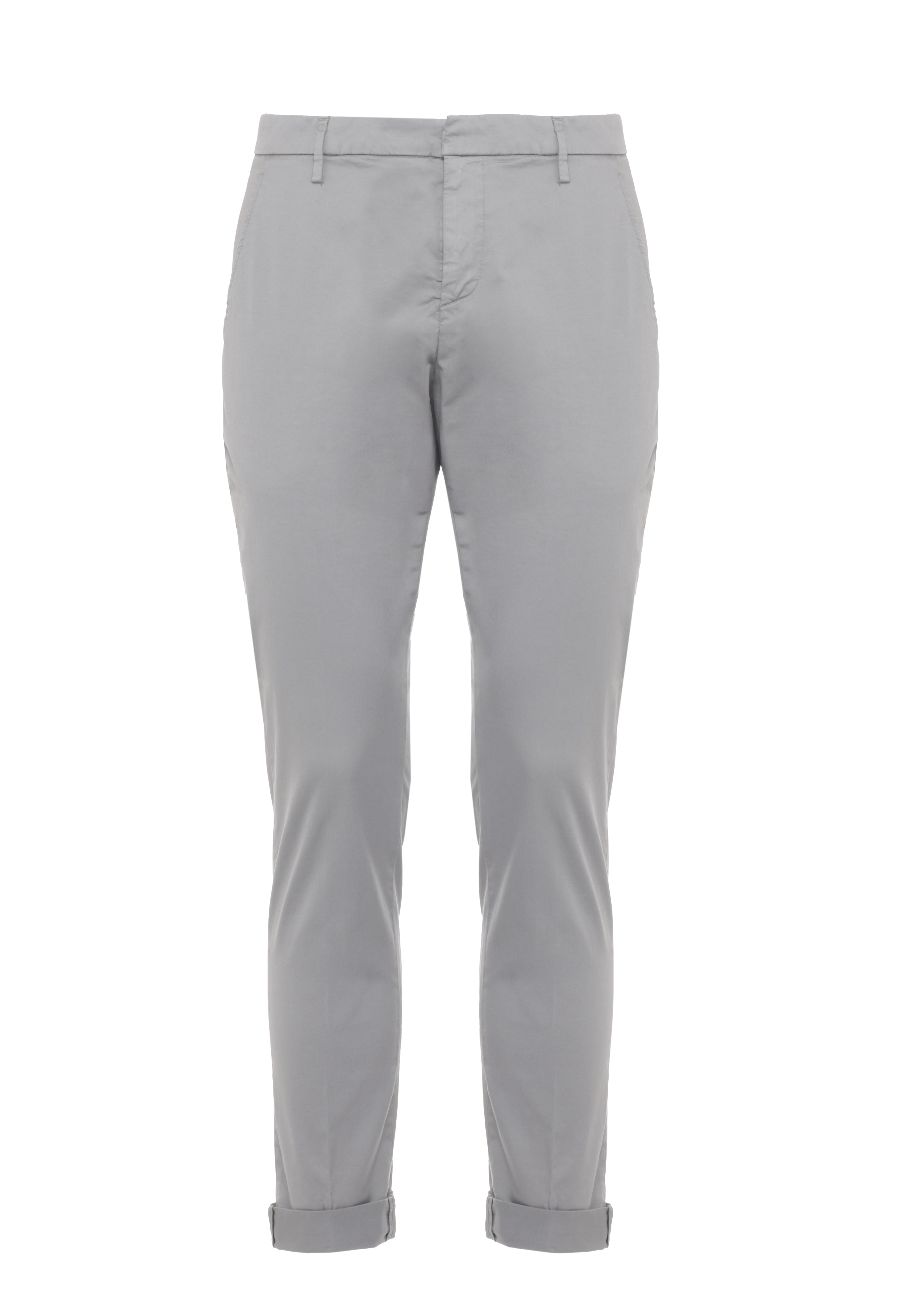 Dondup Trousers Grey Cotton Elastane