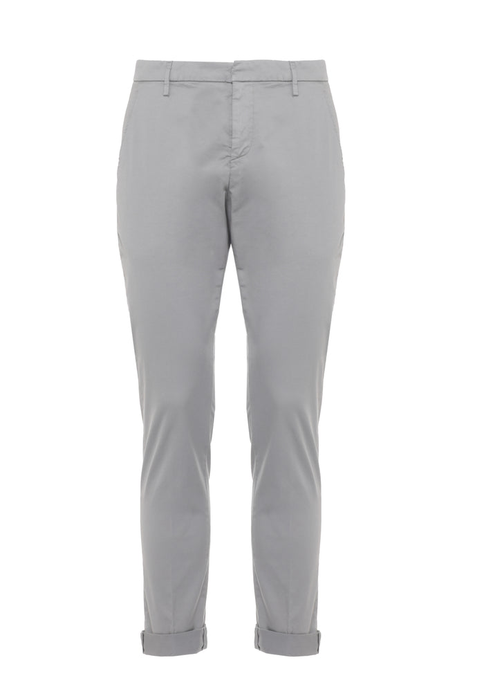 Dondup Trousers Grey Cotton Elastane