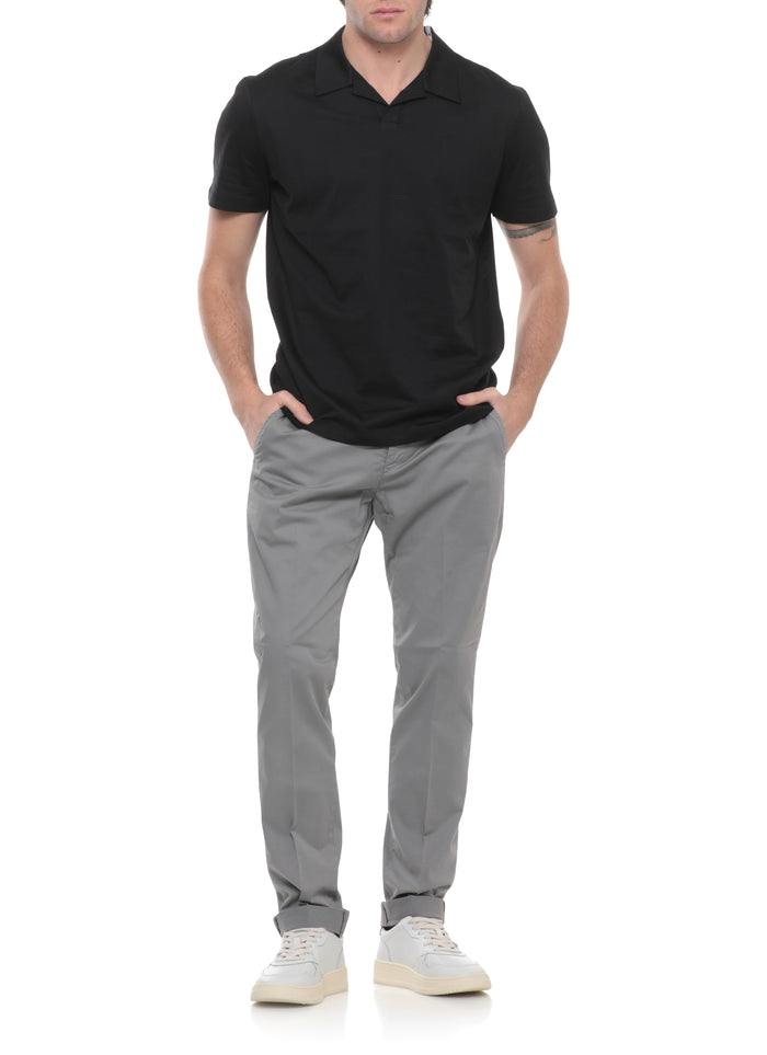 Dondup Trousers Grey Cotton Elastane