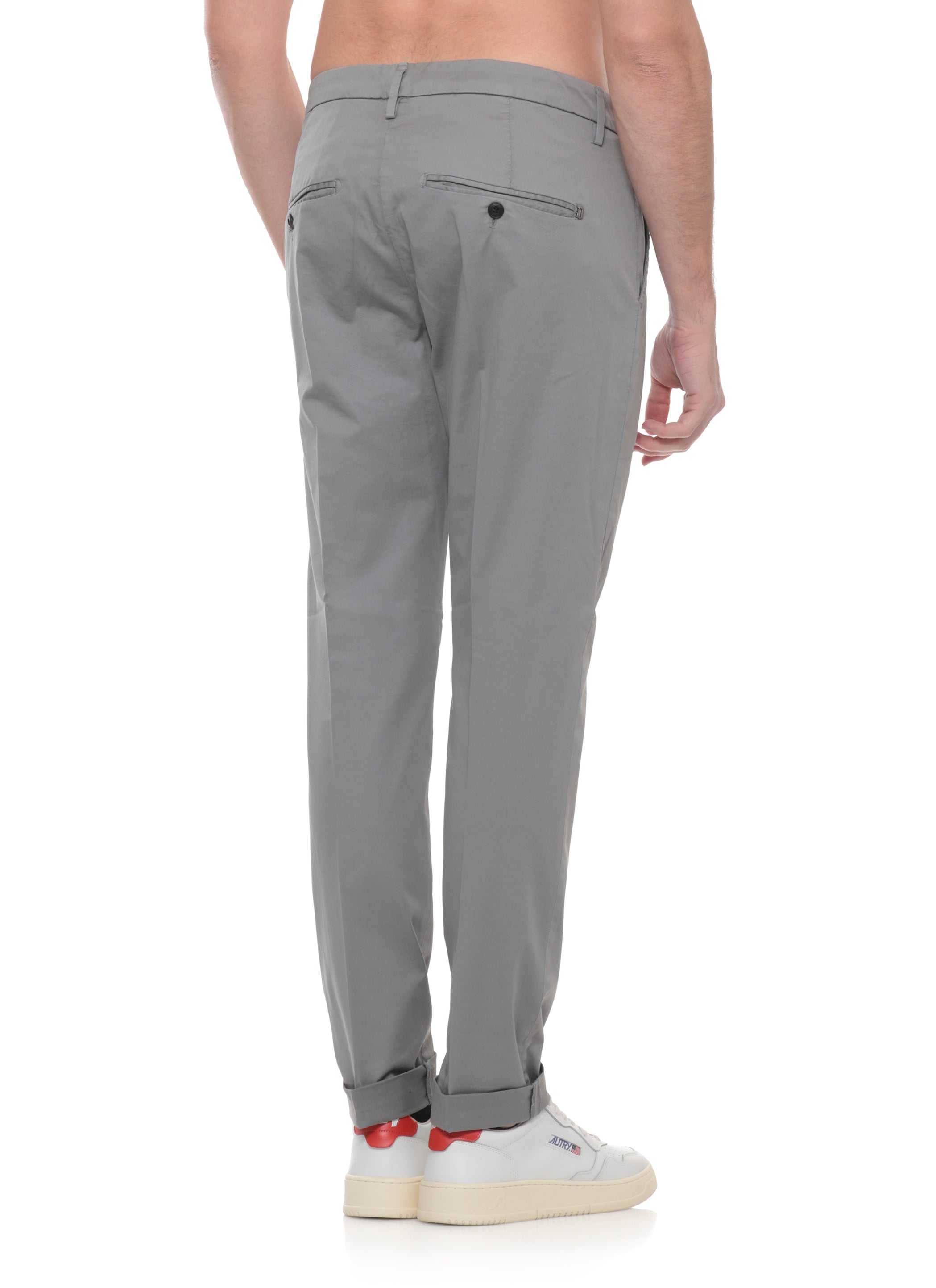Dondup Trousers Grey Cotton Elastane