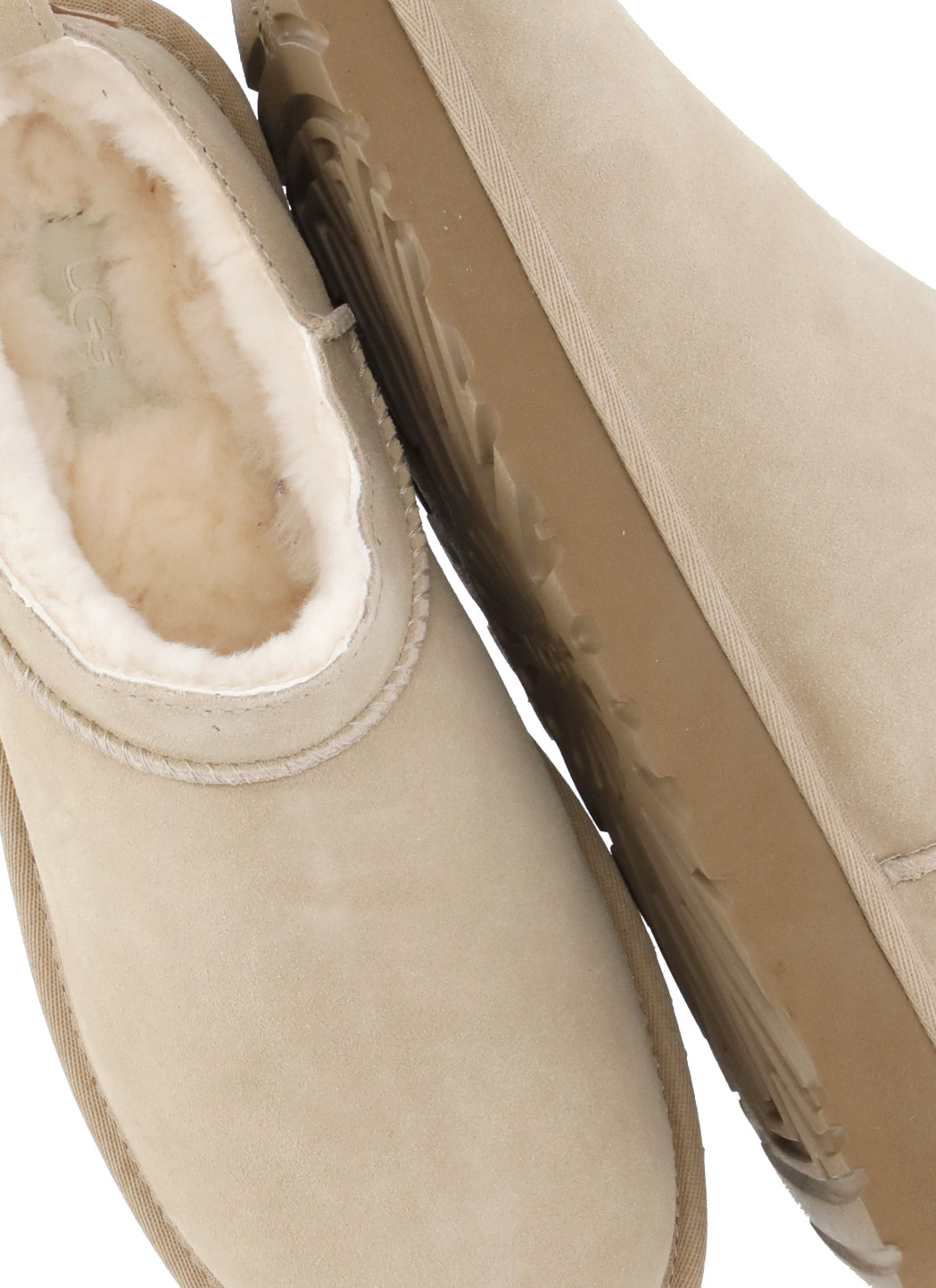 UGG Sandals Beige Cowhide Sole: Rubber