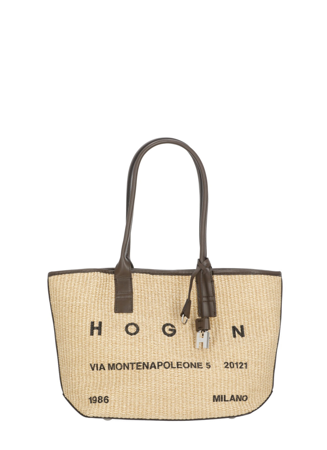 Hogan Bags Beige Rafia Fabric 2:cattle Leather