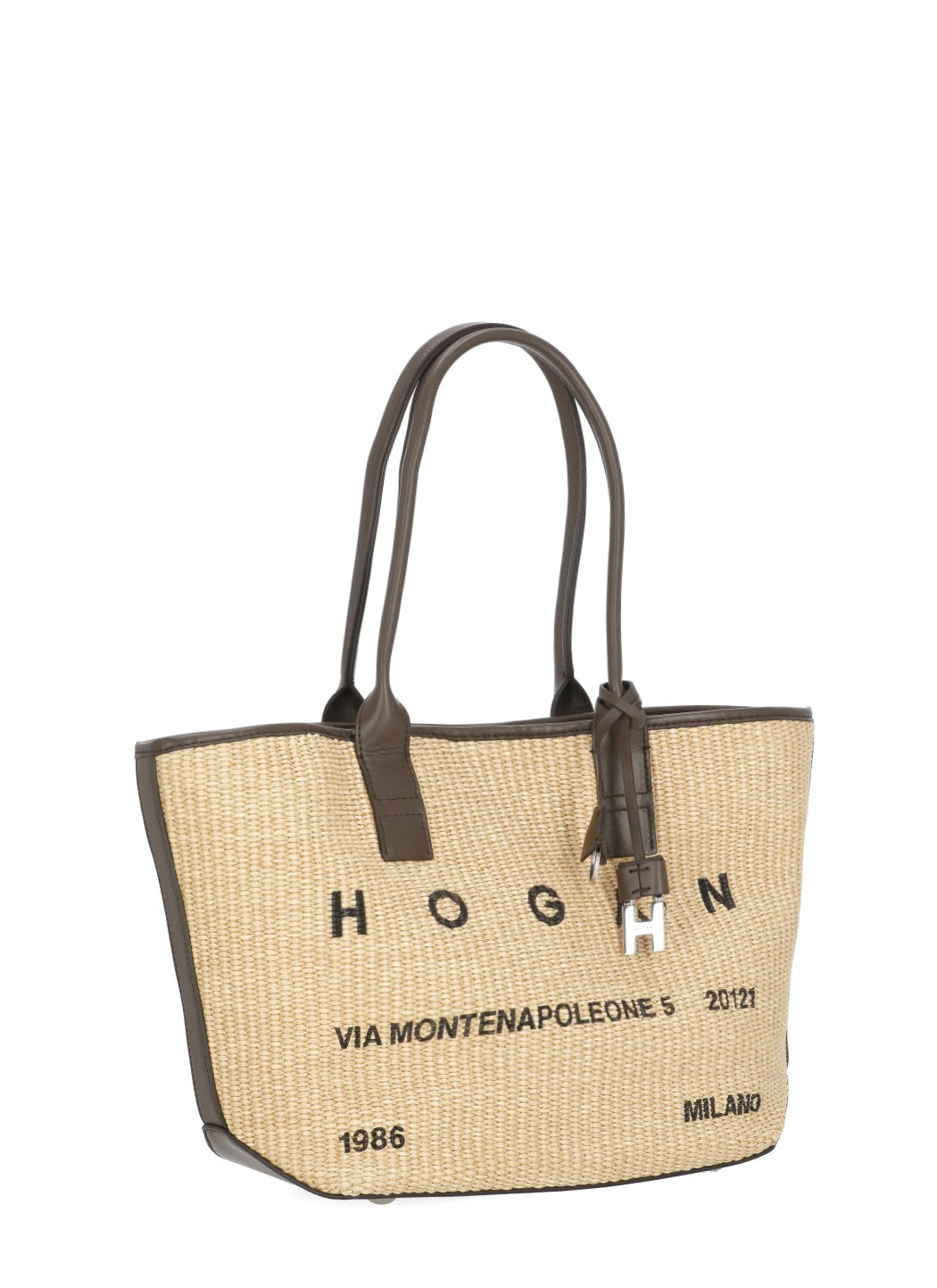 Hogan Bags Beige Rafia Fabric 2:cattle Leather
