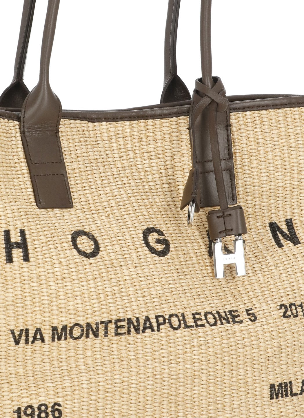 Hogan Bags Beige Rafia Fabric 2:cattle Leather
