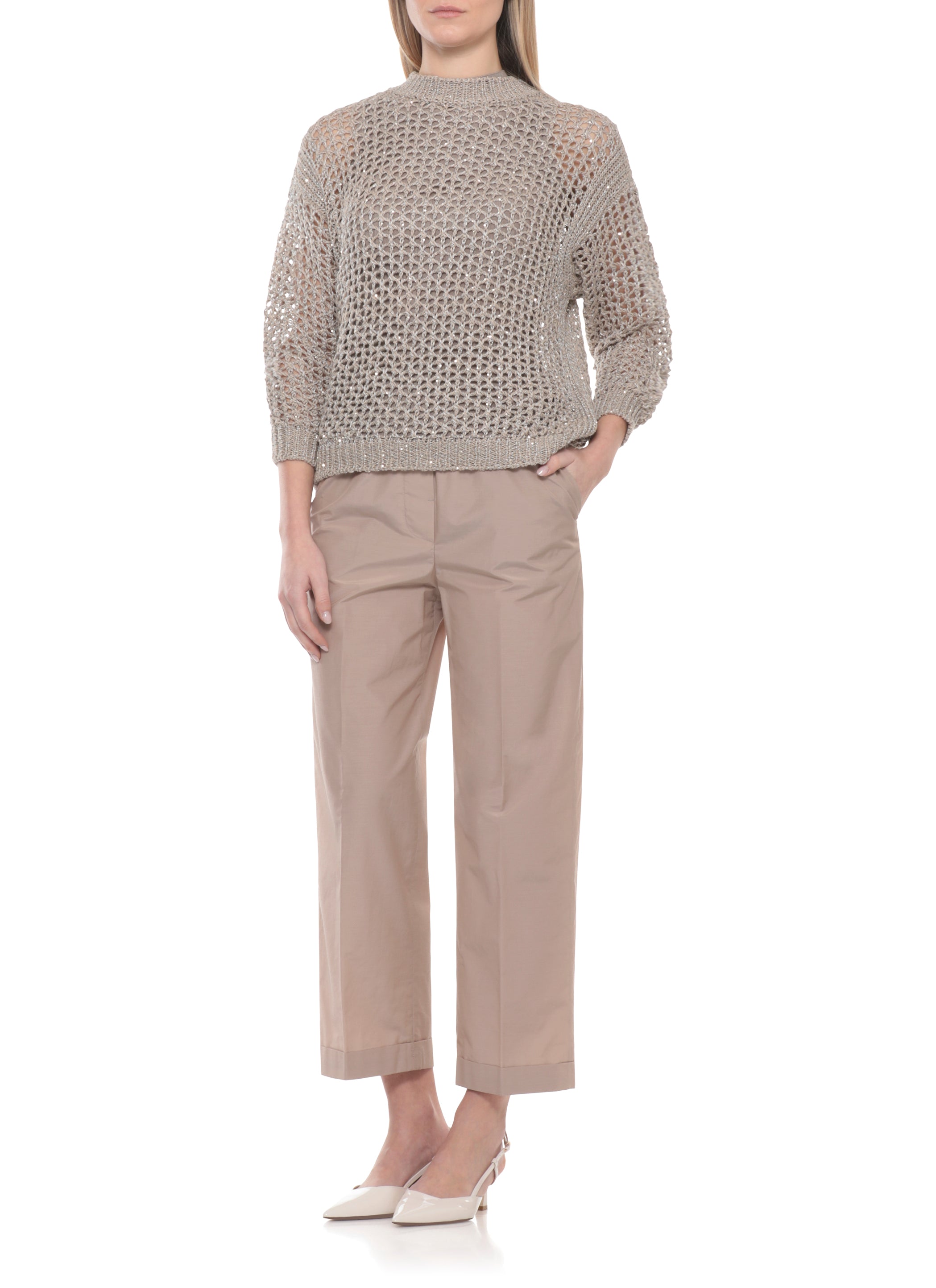 Panicale Sweaters Beige Cotton Polyester
