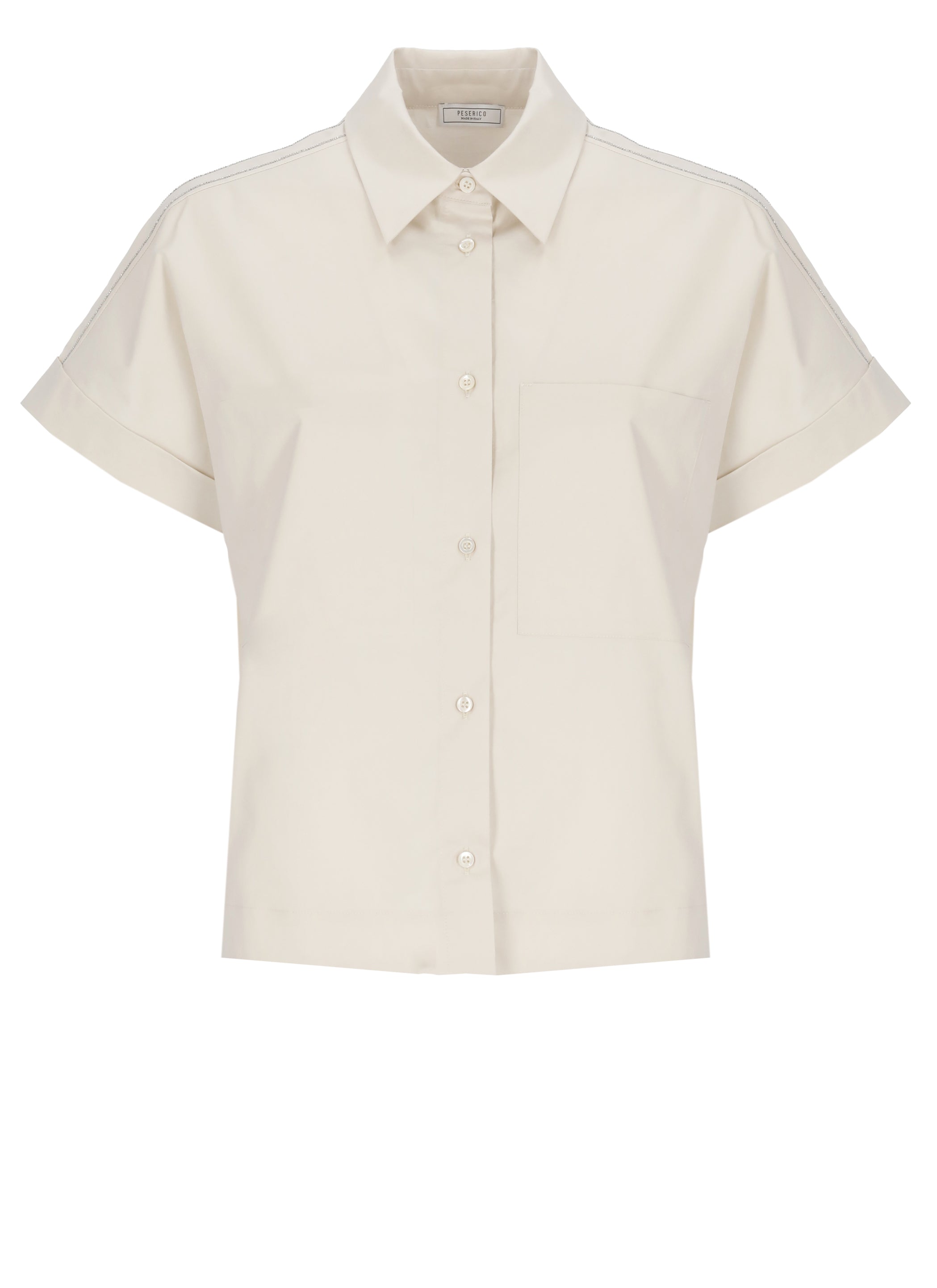 Peserico Shirts Ivory Cotton Elastane