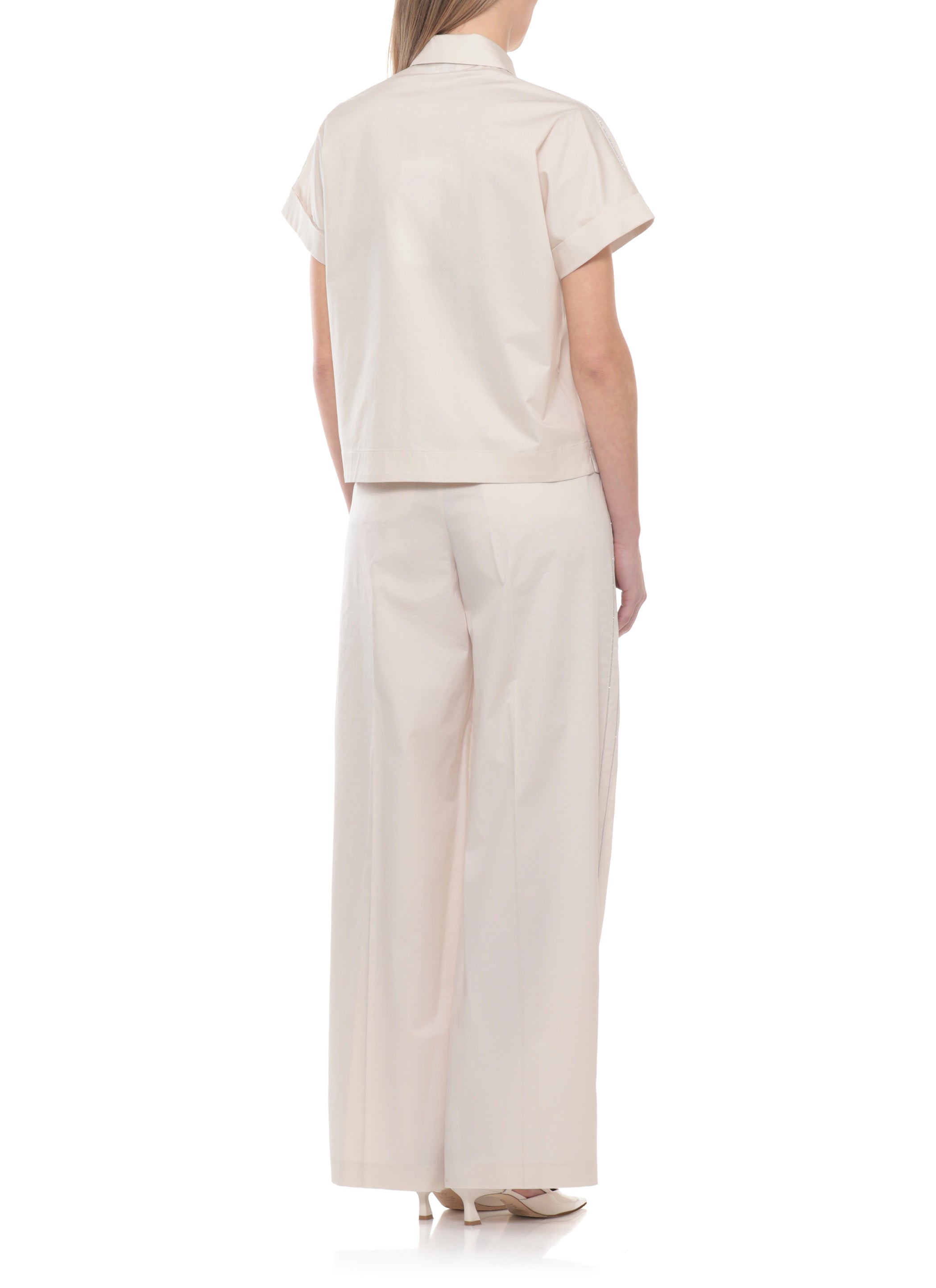 Peserico Shirts Ivory Cotton Elastane