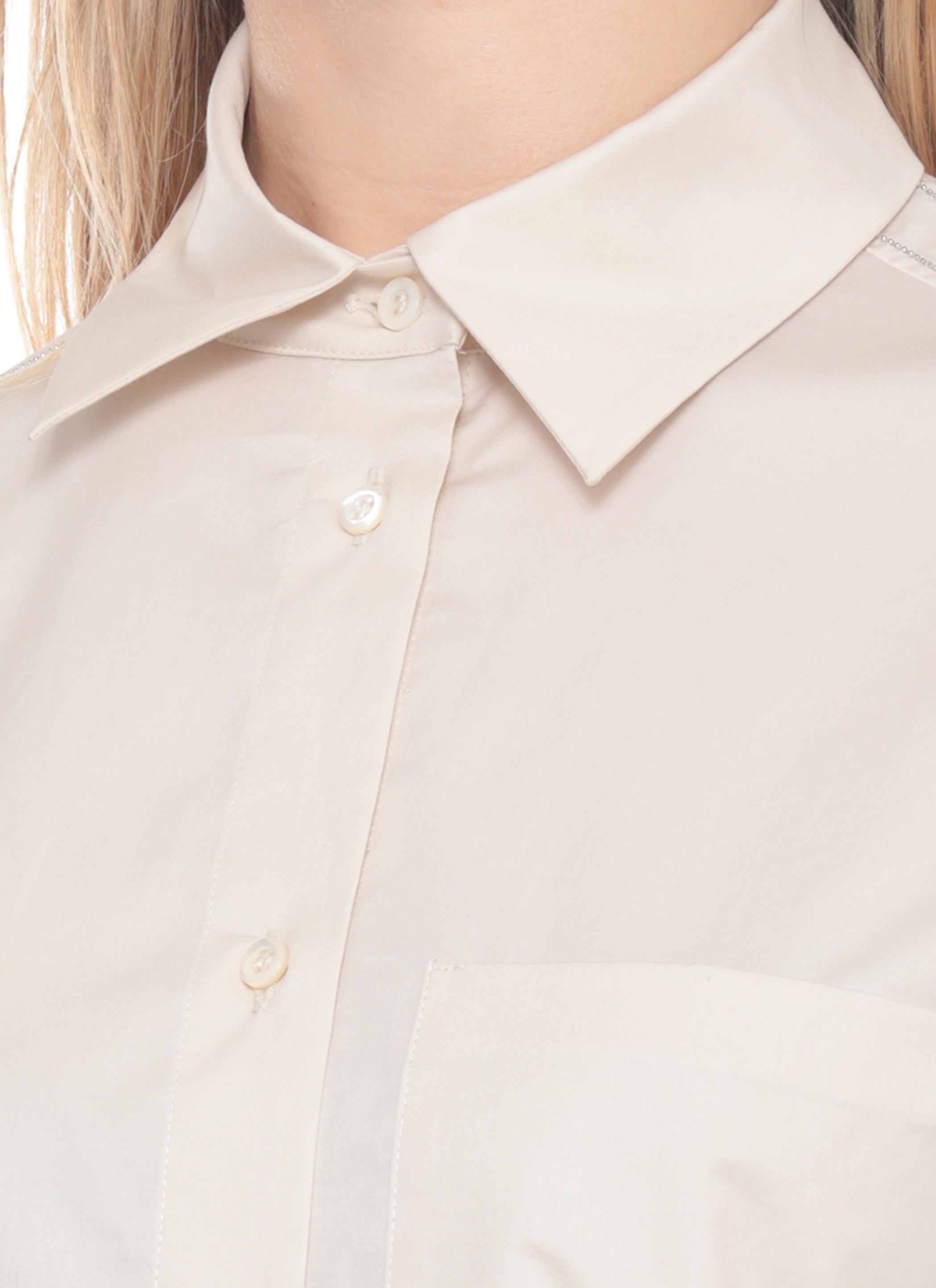 Peserico Shirts Ivory Cotton Elastane