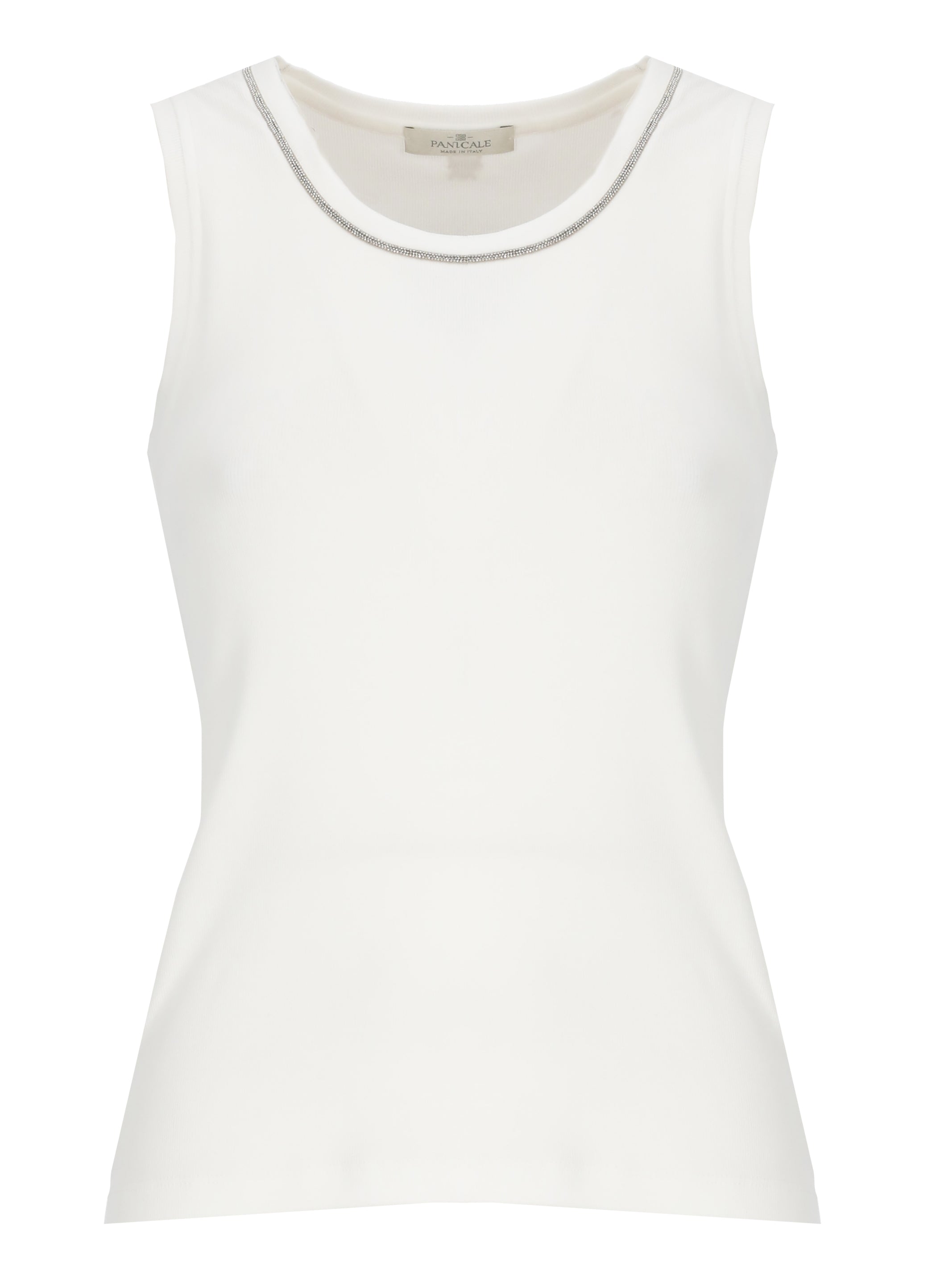 Panicale Top White Cotton Elastane