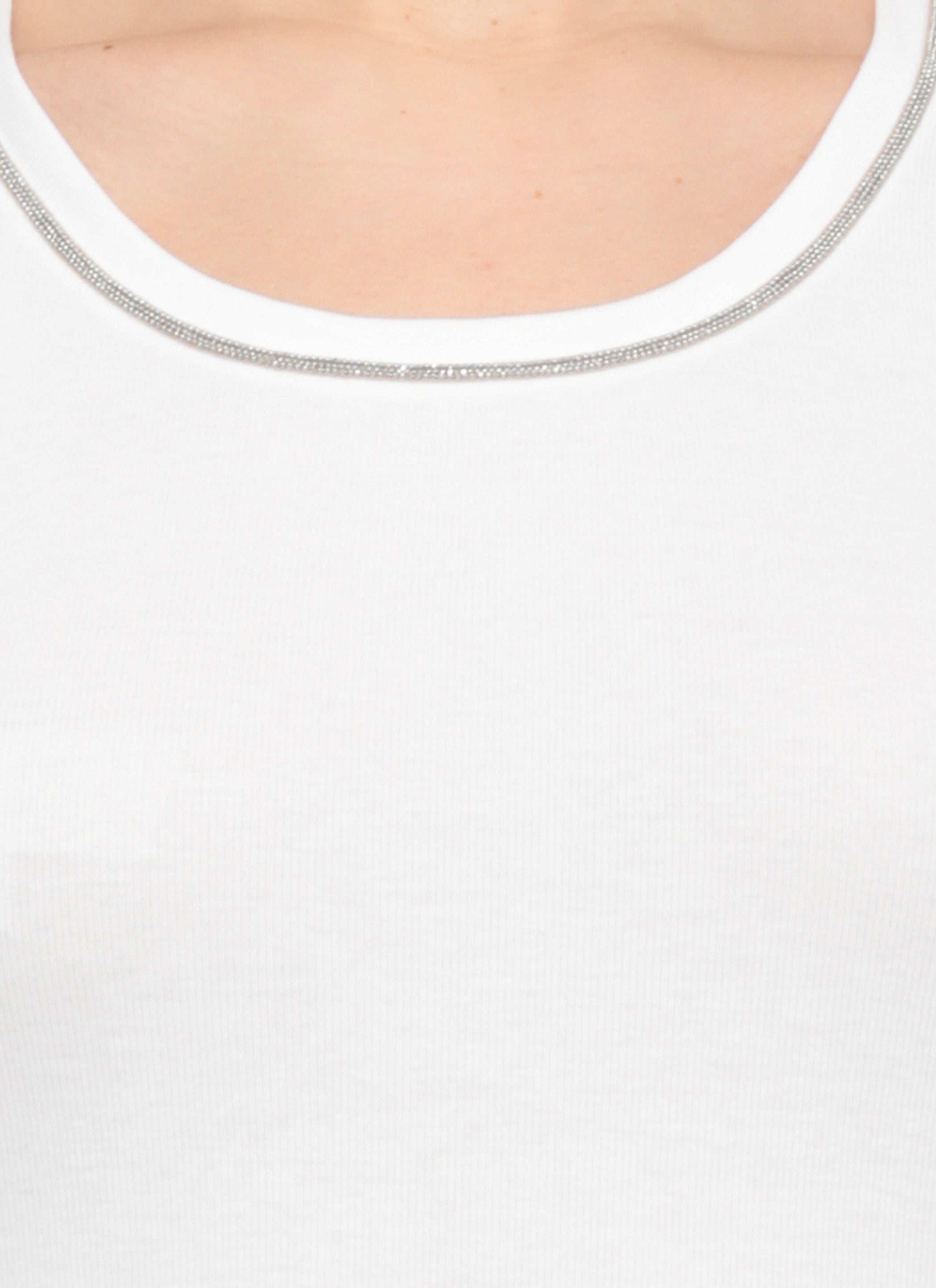 Panicale Top White Cotton Elastane