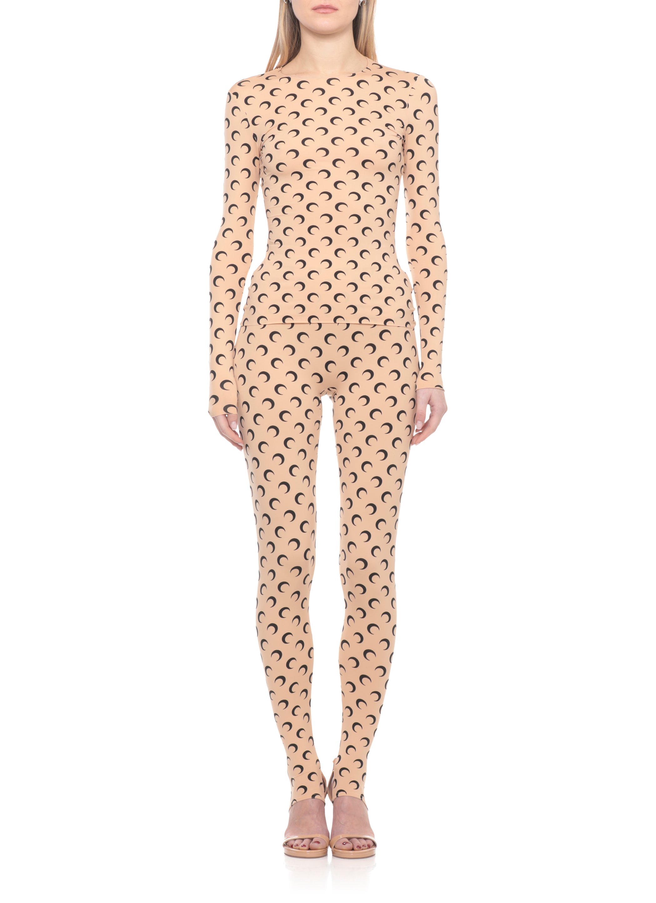 MARINE SERRE Trousers Beige Polyamide Elastane