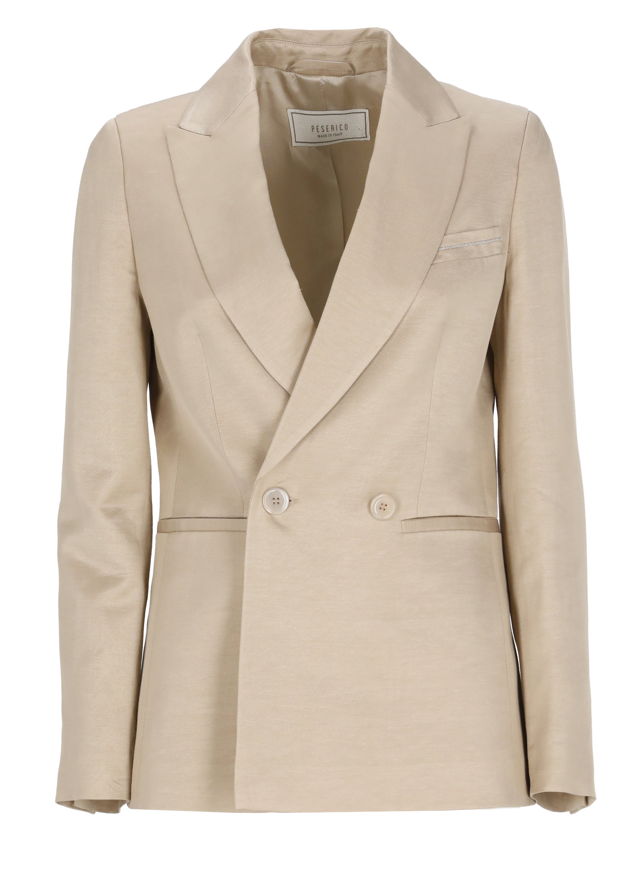 Peserico Jackets Beige Viscose Linen Lining