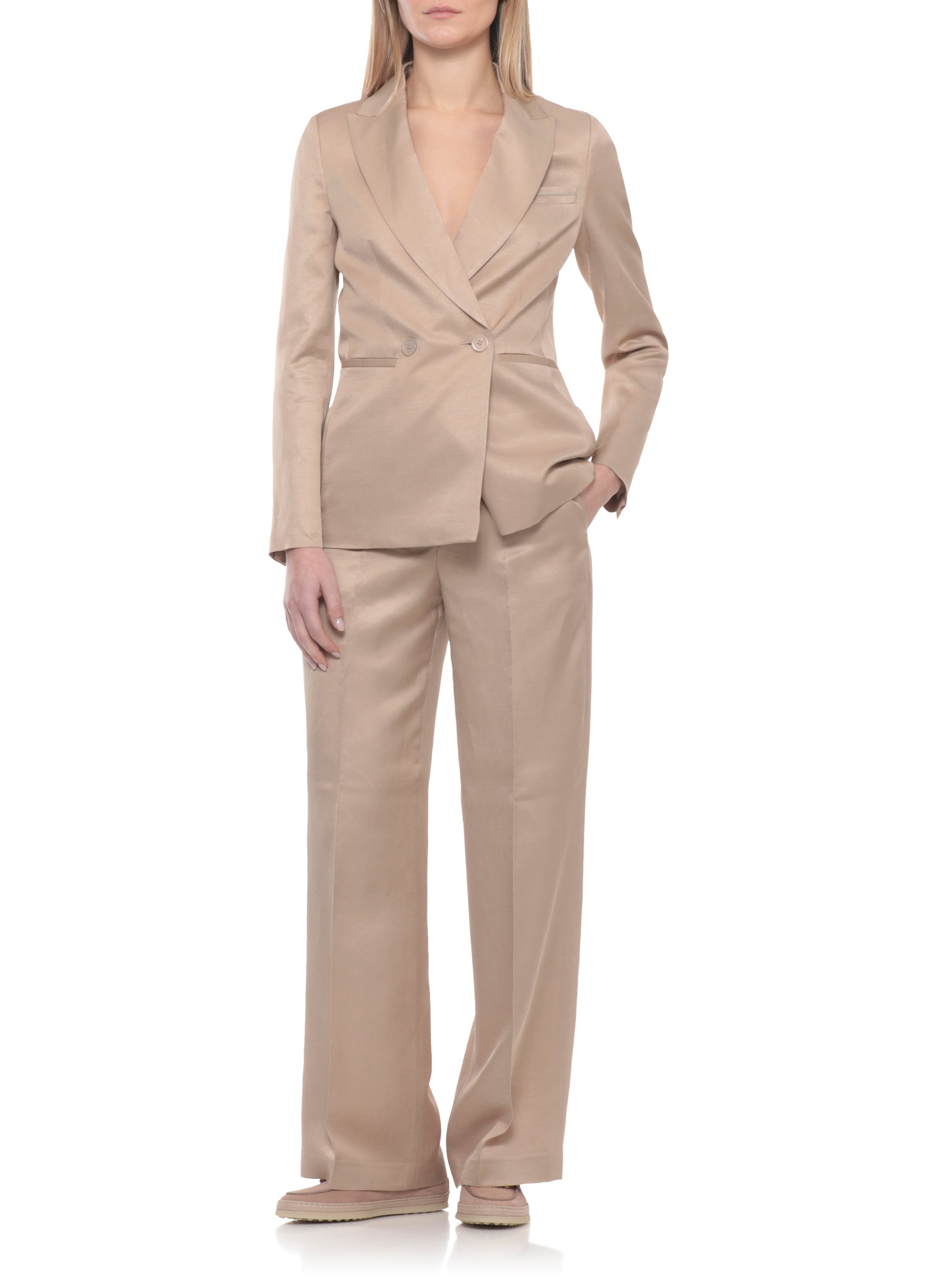 Peserico Jackets Beige Viscose Linen Lining