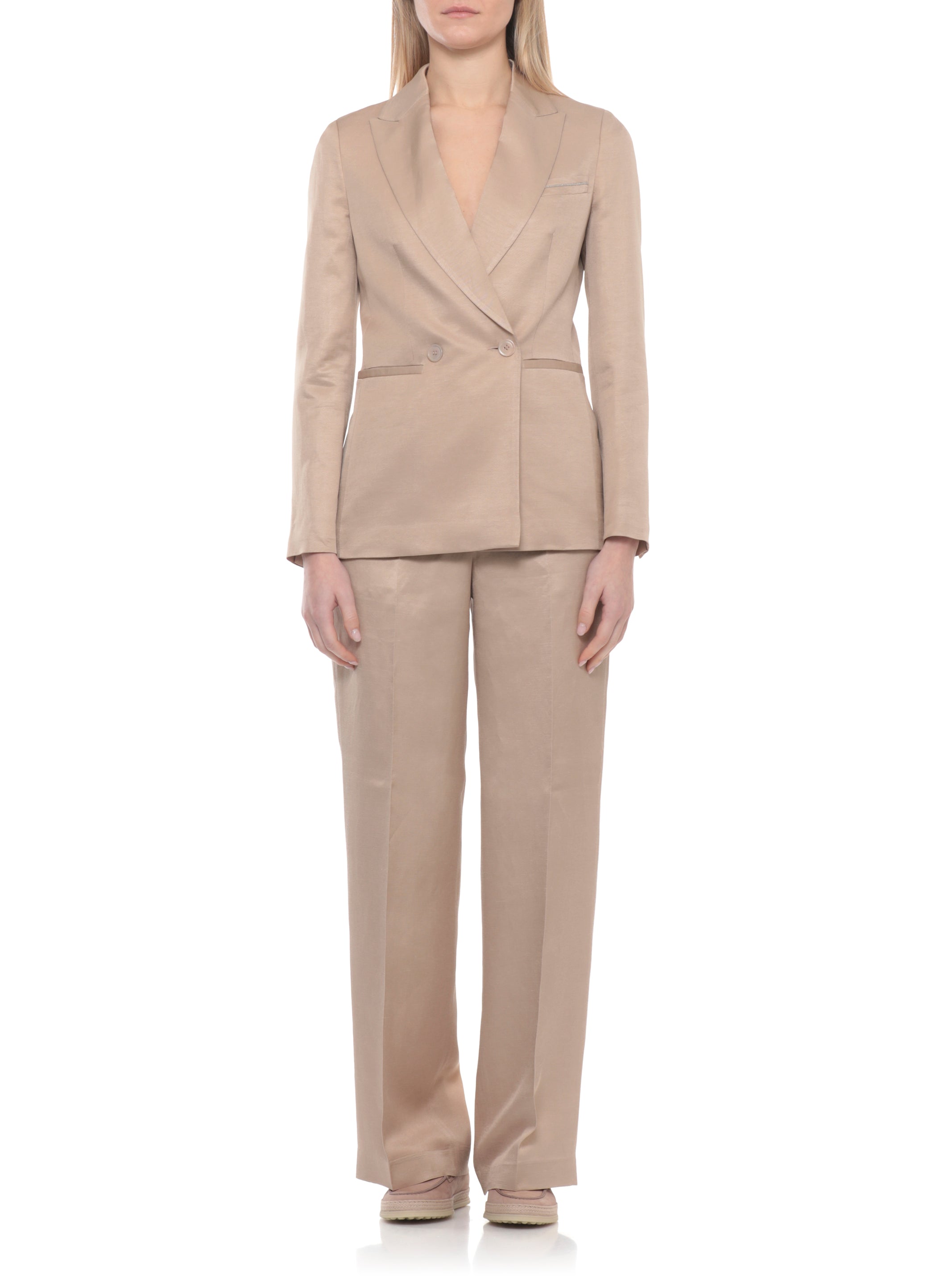 Peserico Jackets Beige Viscose Linen Lining