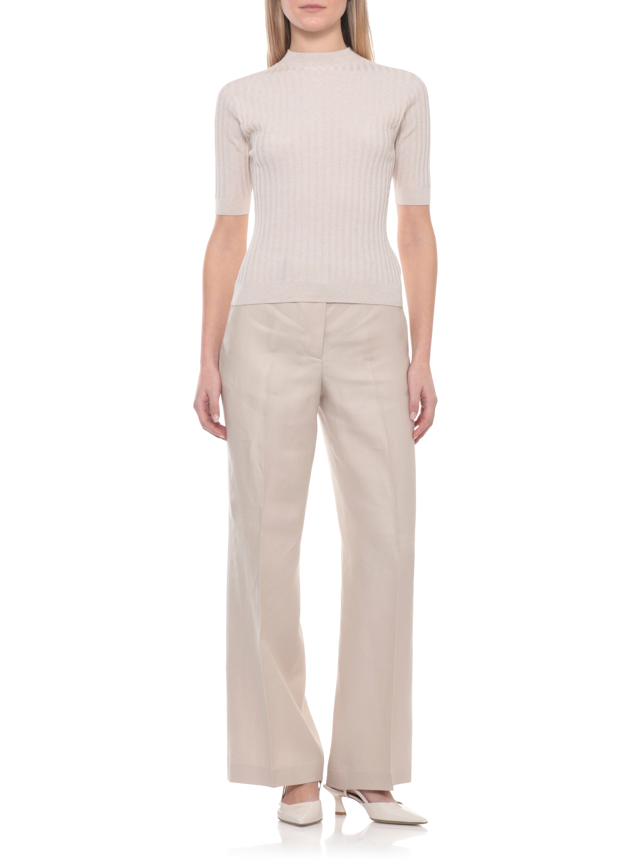 Peserico Sweaters Beige Cotton Polyamide Polyester