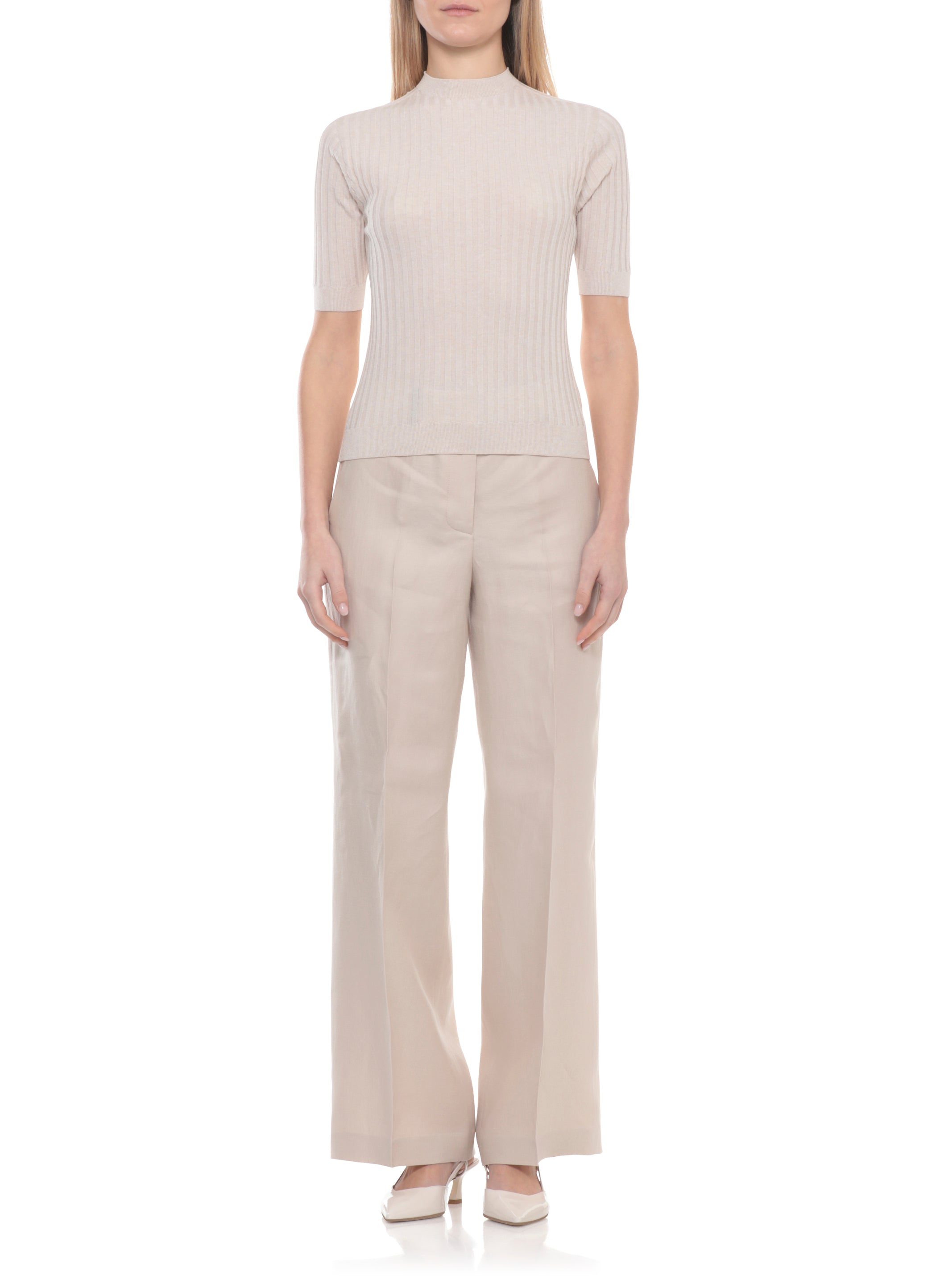 Peserico Sweaters Beige Cotton Polyamide Polyester