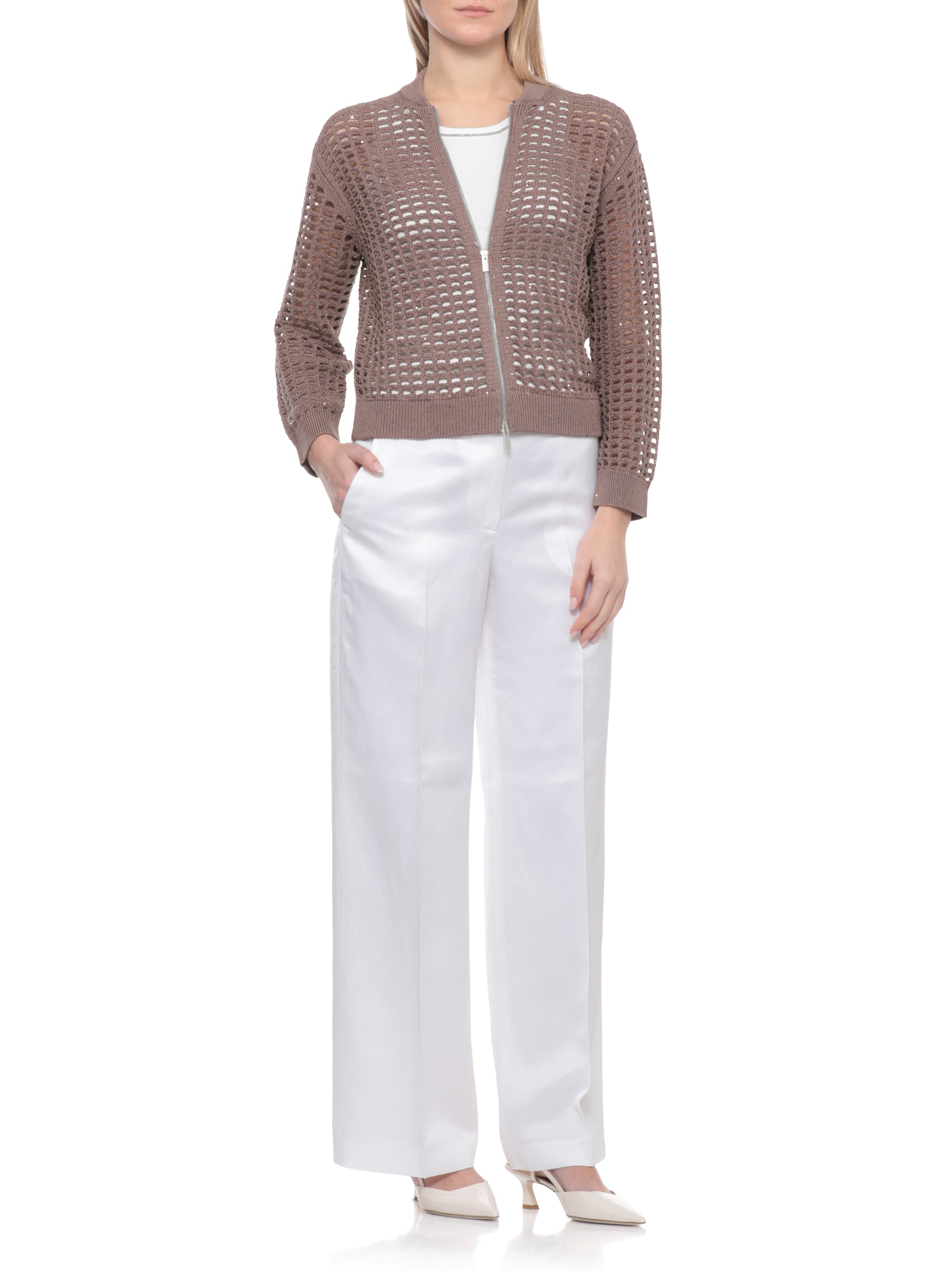 Peserico Sweaters Brown Cotton Polyester
