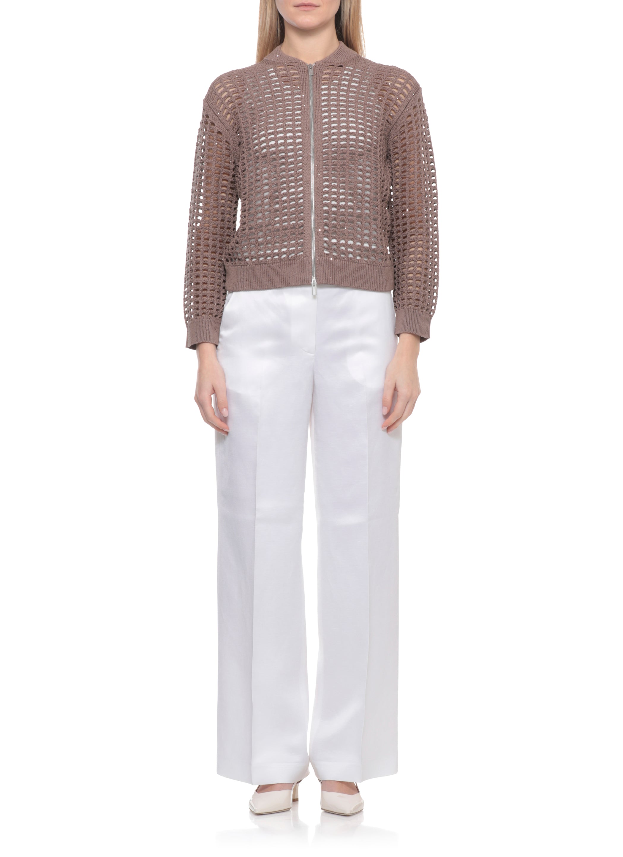 Peserico Sweaters Brown Cotton Polyester