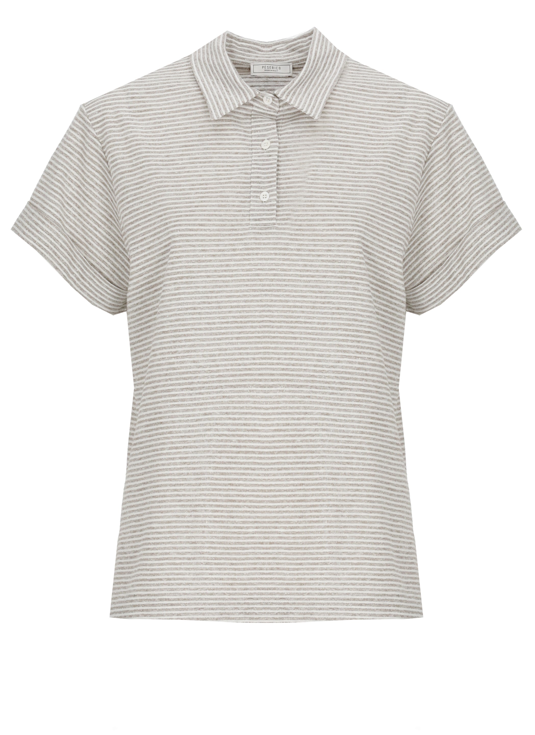Peserico T-shirts and Polos Beige Linen Cotton Polyamide Lurex