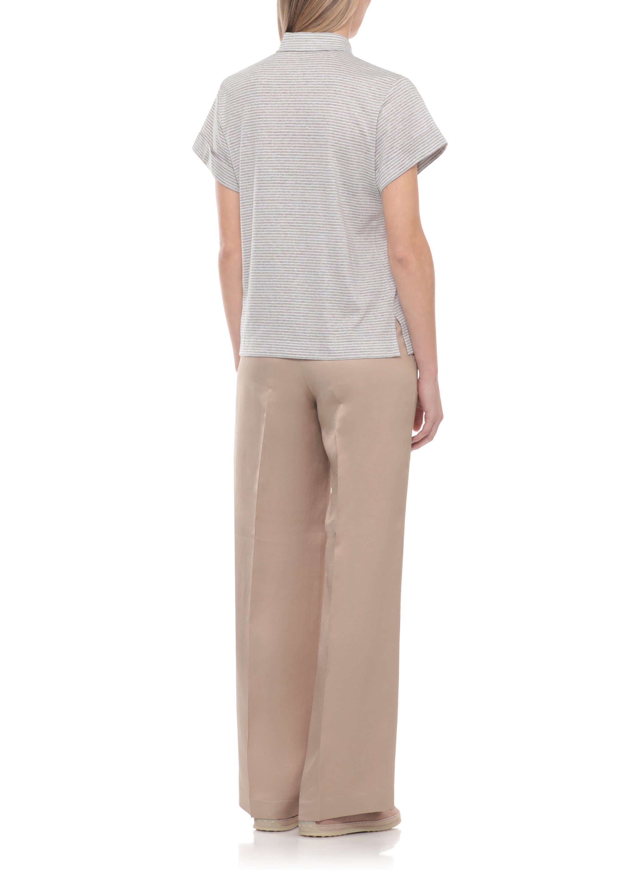 Peserico T-shirts and Polos Beige Linen Cotton Polyamide Lurex