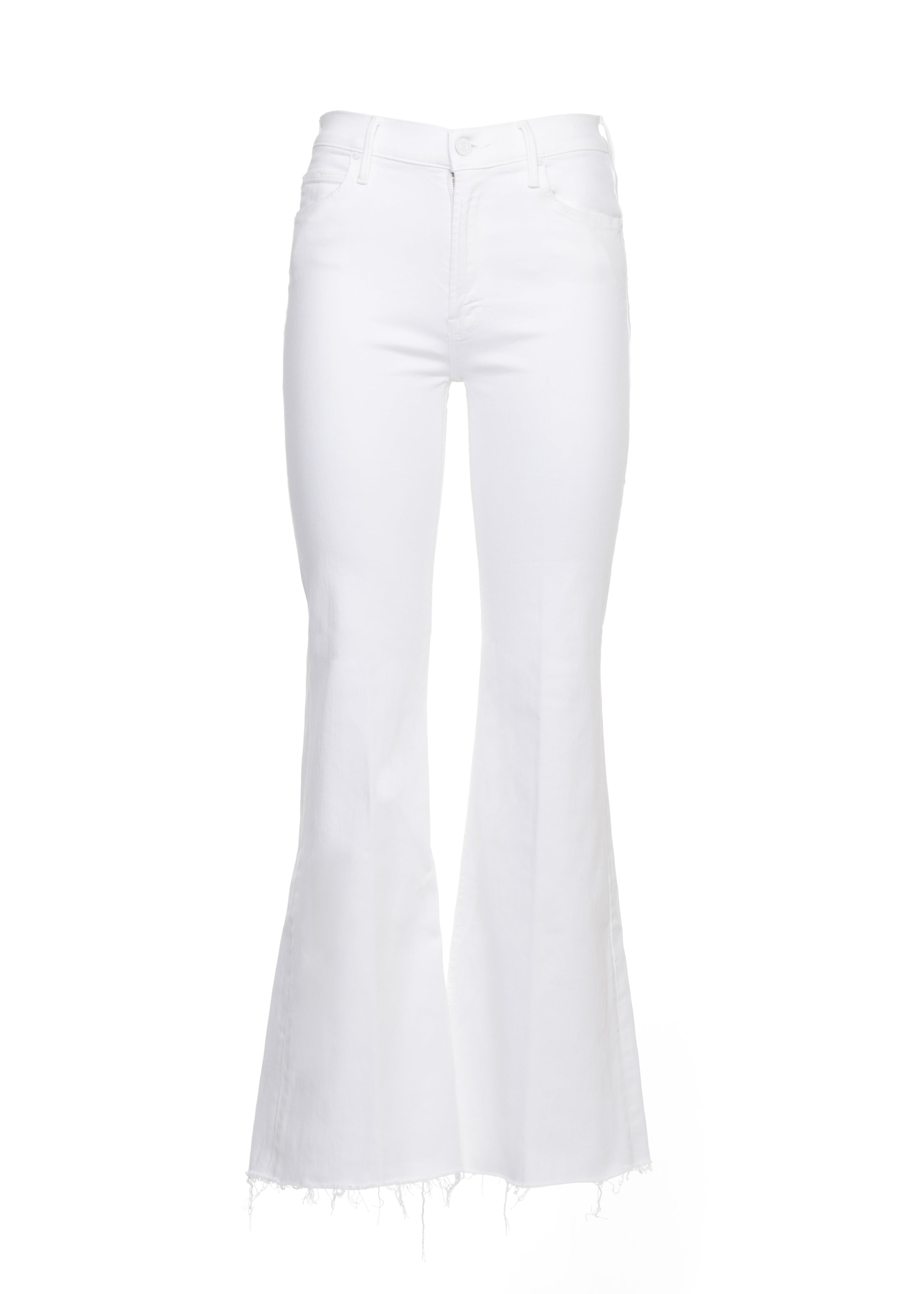 Mother Jeans White Cotton Polyester Elastane
