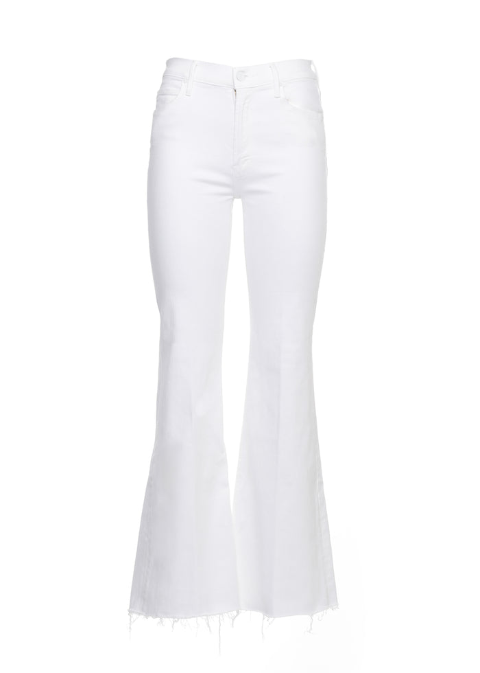 Mother Jeans White Cotton Polyester Elastane