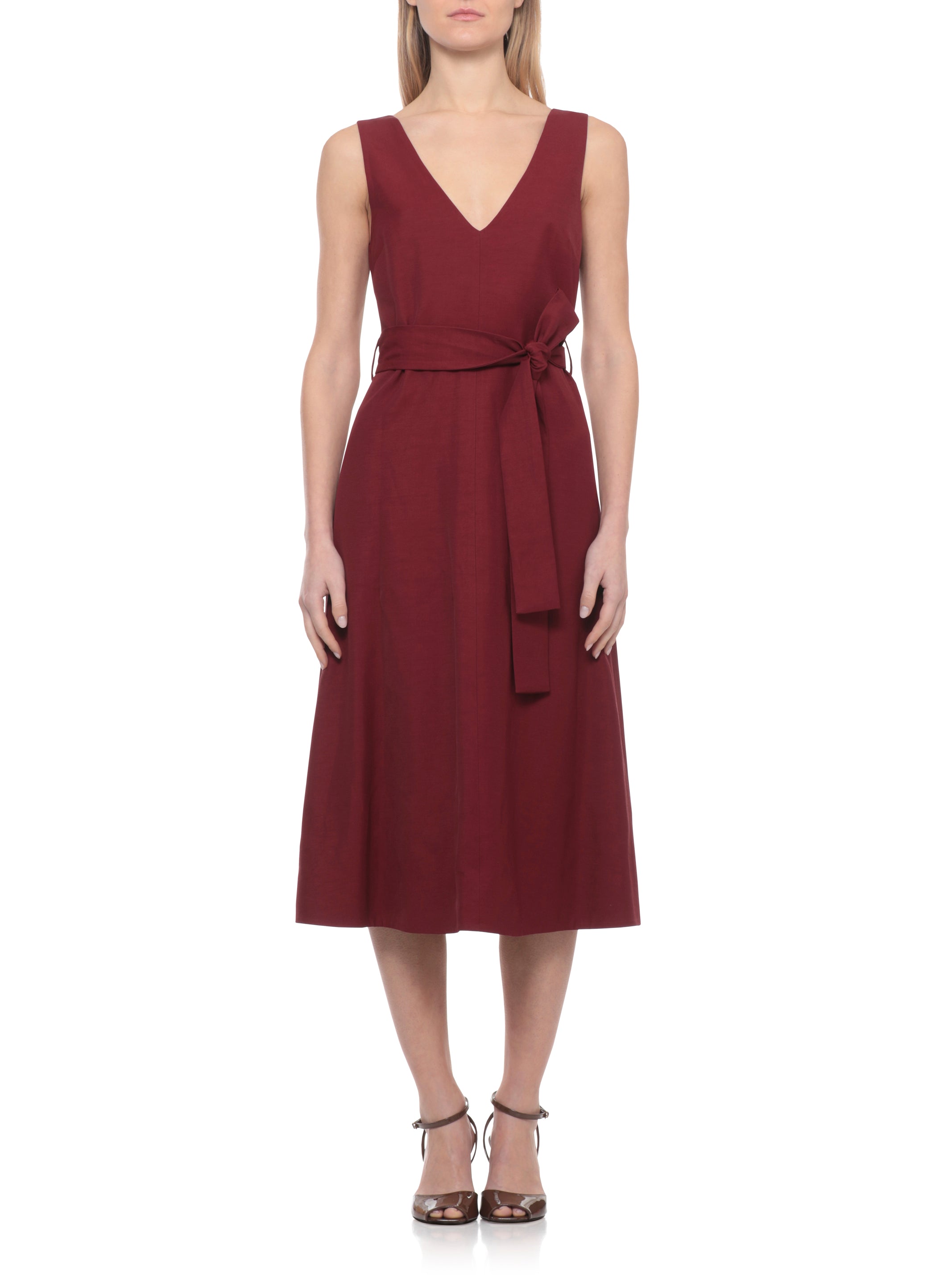 Parosh Dresses Bordeaux Viscose Linen