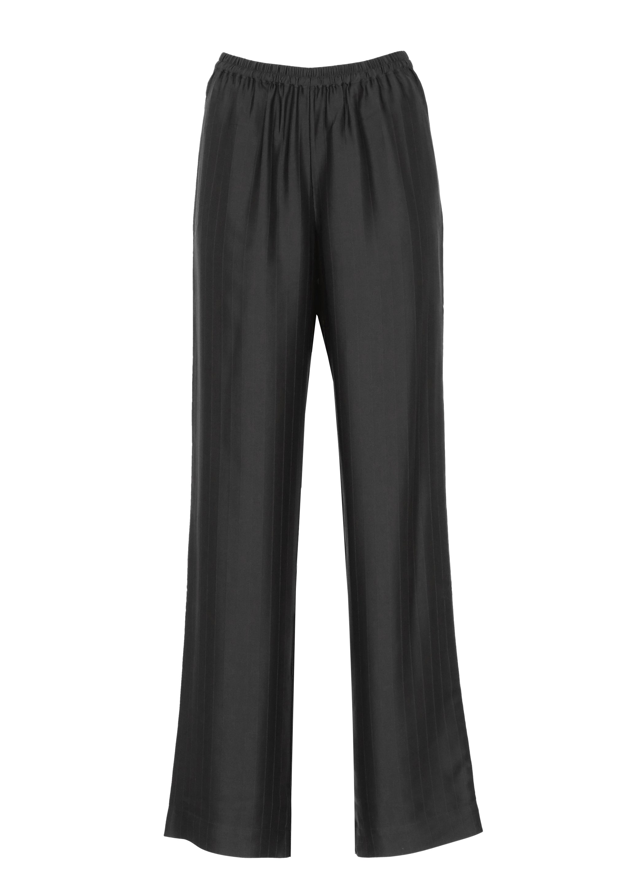 LOULOU DE SAISON Trousers Black Viscose Silk