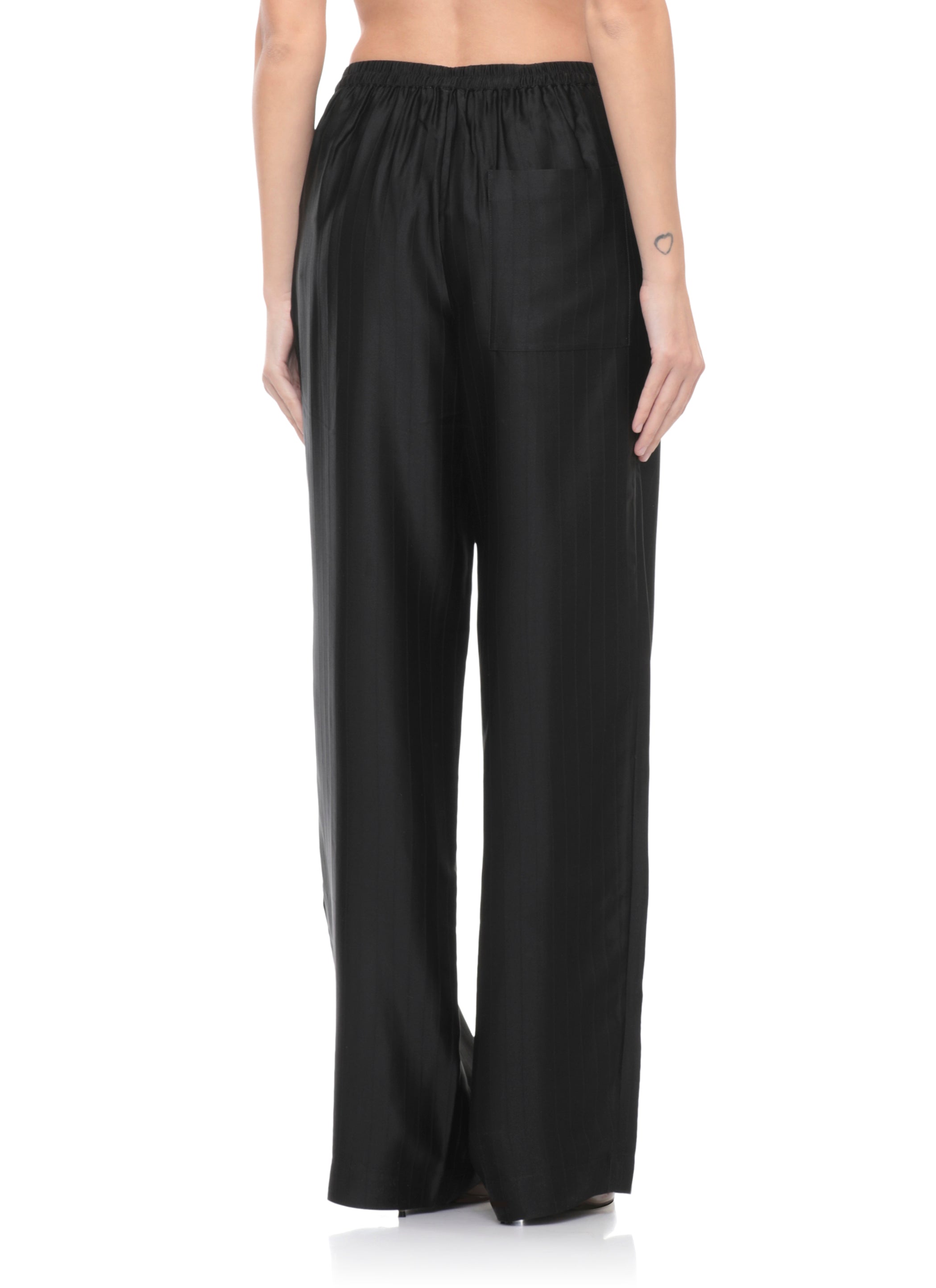 LOULOU DE SAISON Trousers Black Viscose Silk