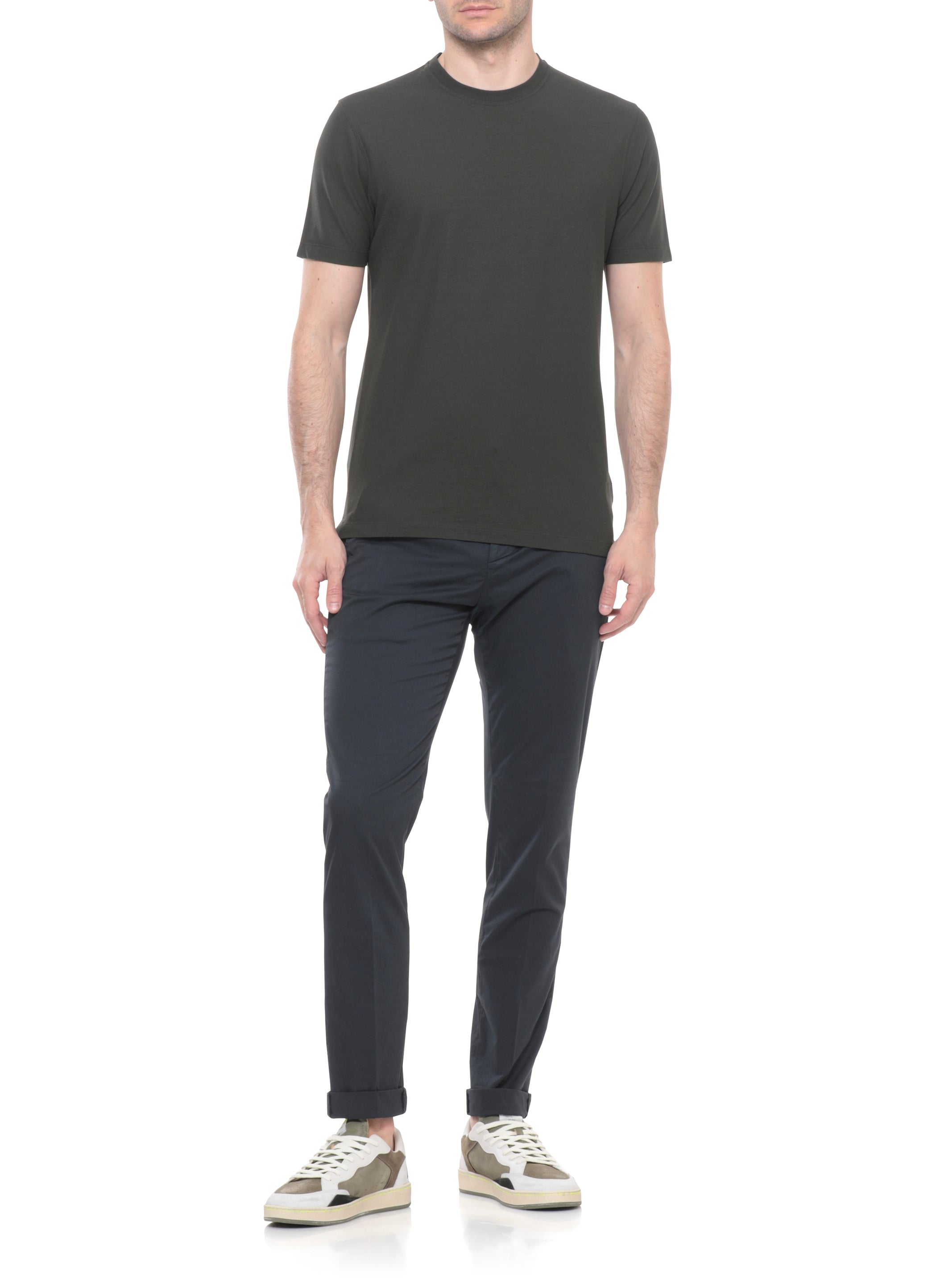Dondup Trousers Blue Cotton Elastane