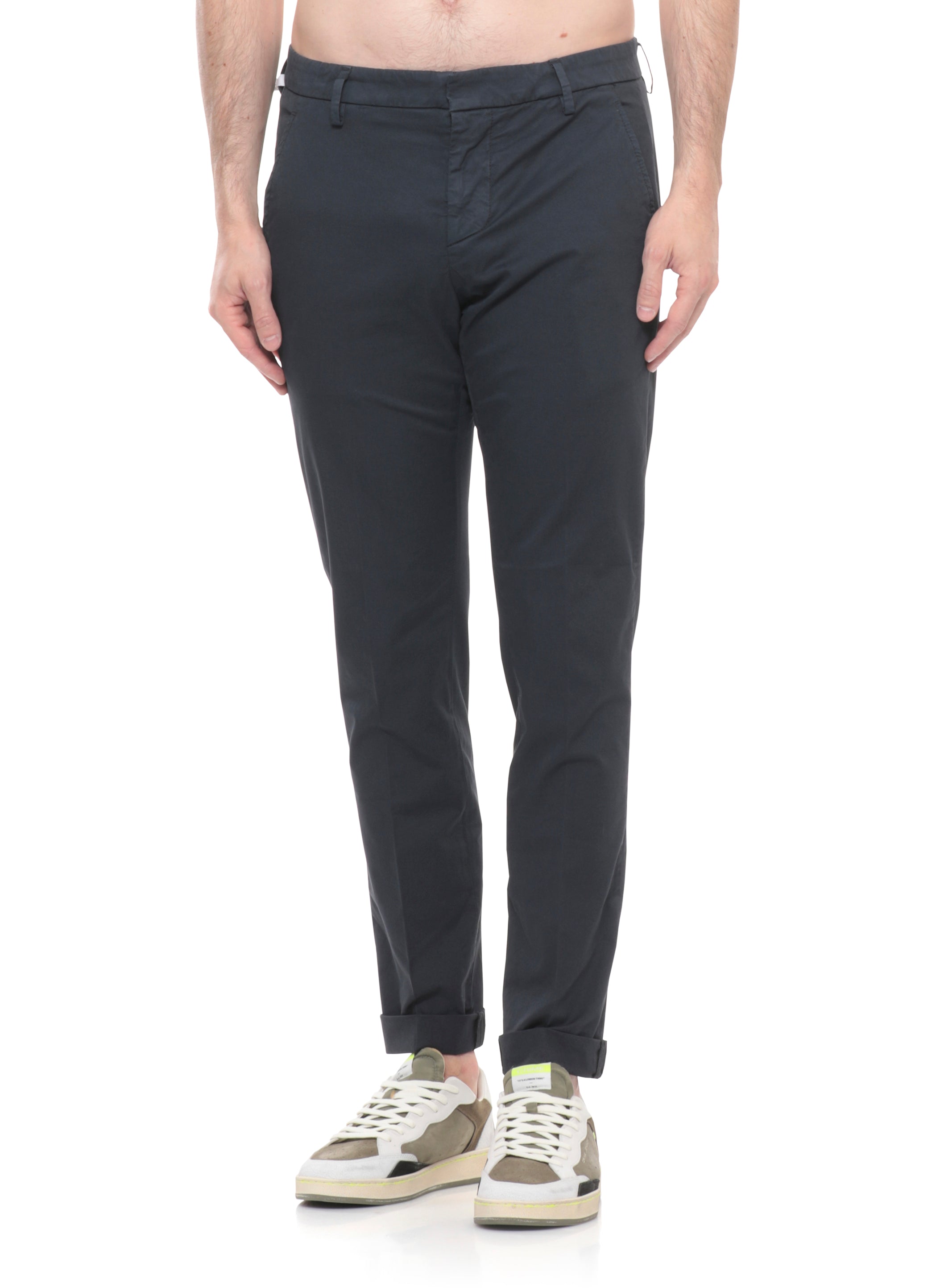 Dondup Trousers Blue Cotton Elastane