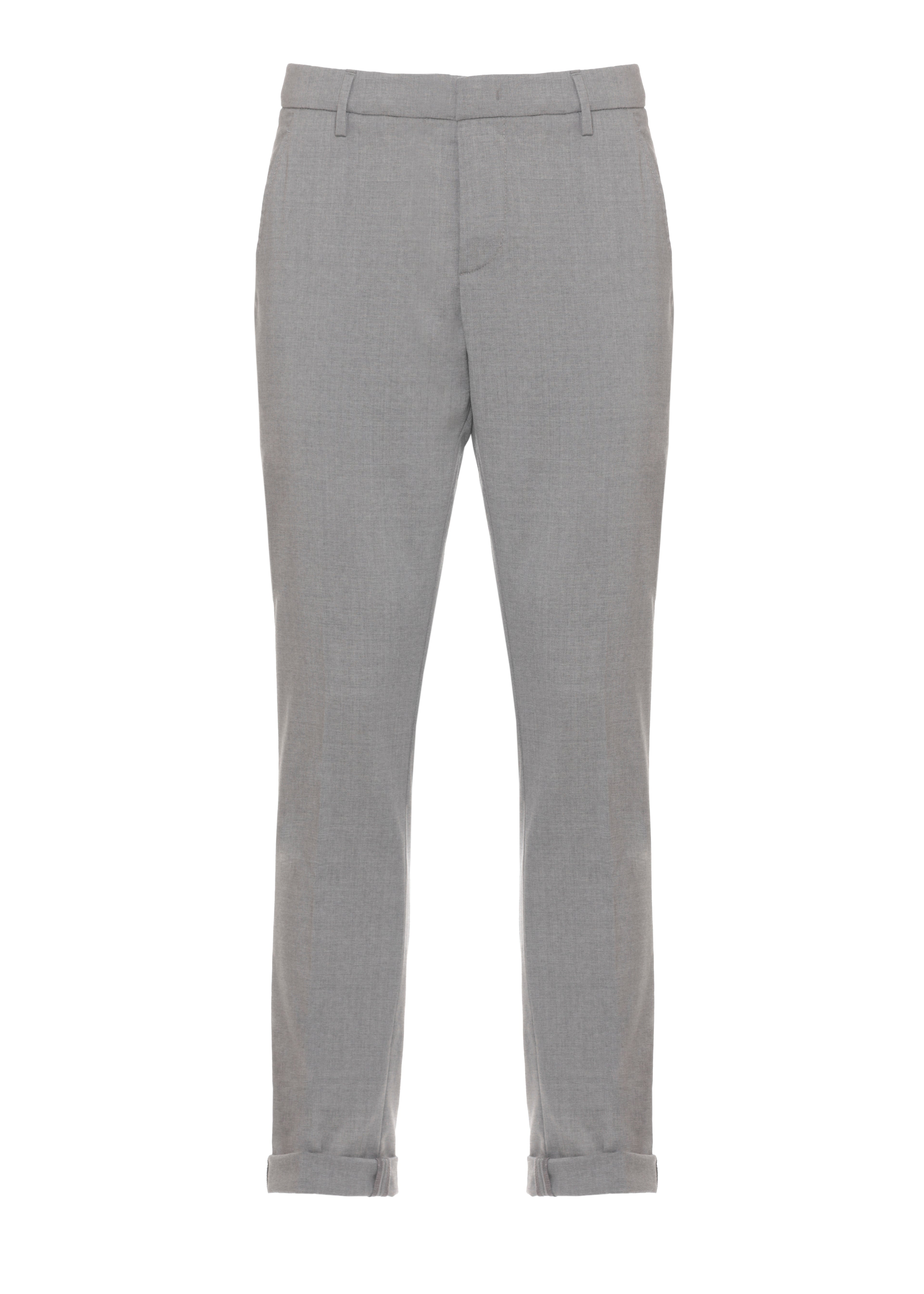 Dondup Trousers Grey Wool Elastane Lining: Cotton