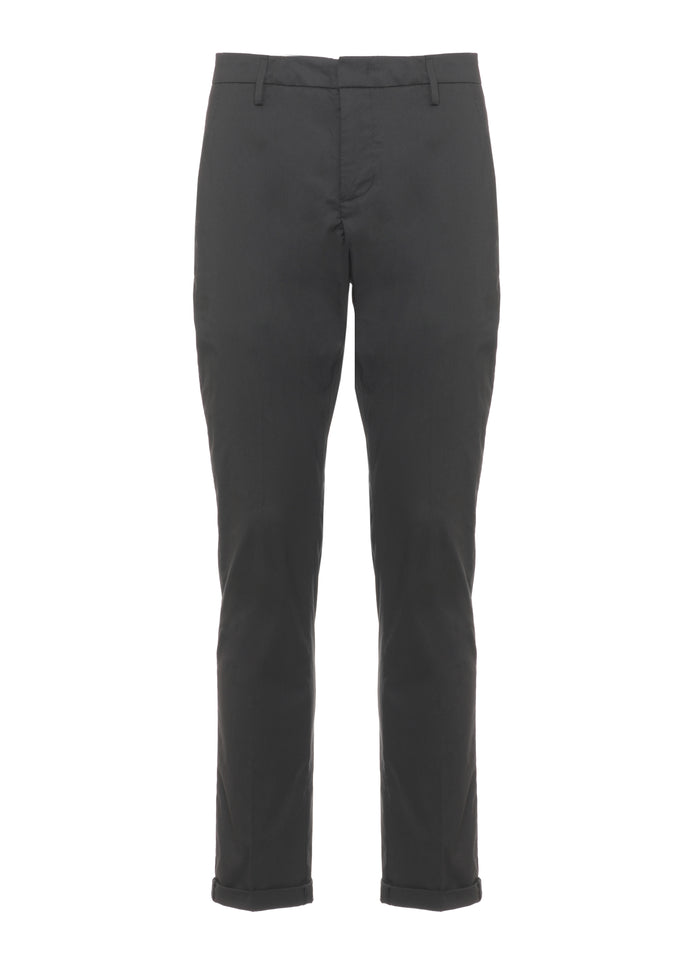 Dondup Trousers Black Cotton Polyamide Elastane