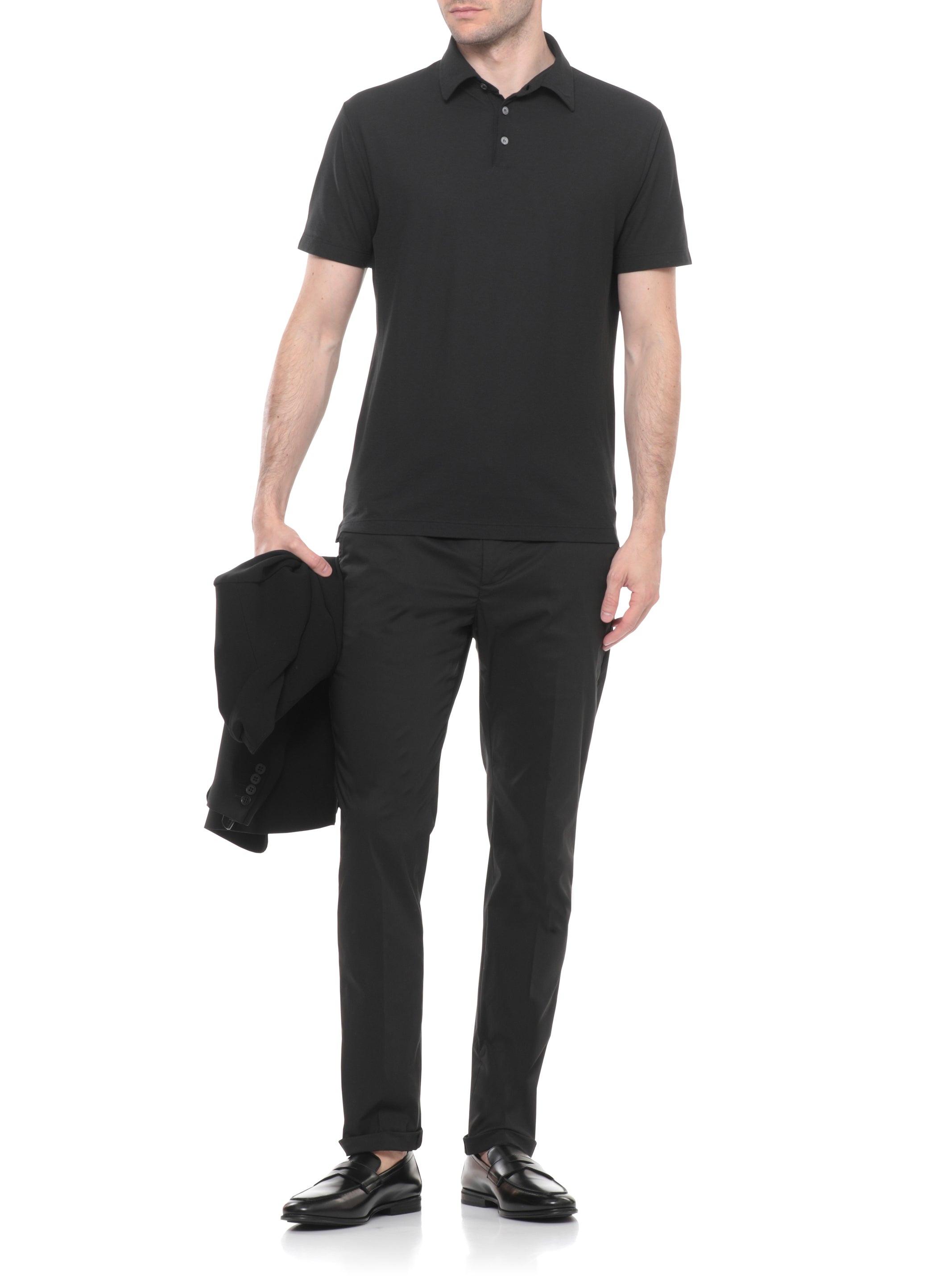 Dondup Trousers Black Cotton Polyamide Elastane