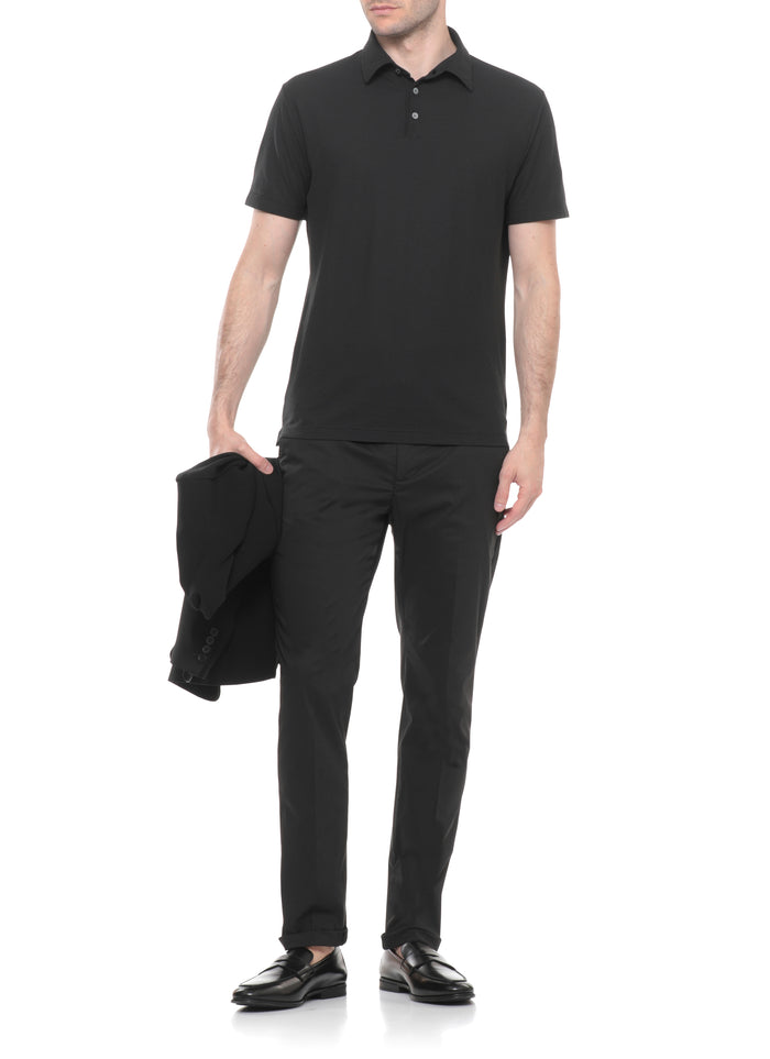 Dondup Trousers Black Cotton Polyamide Elastane