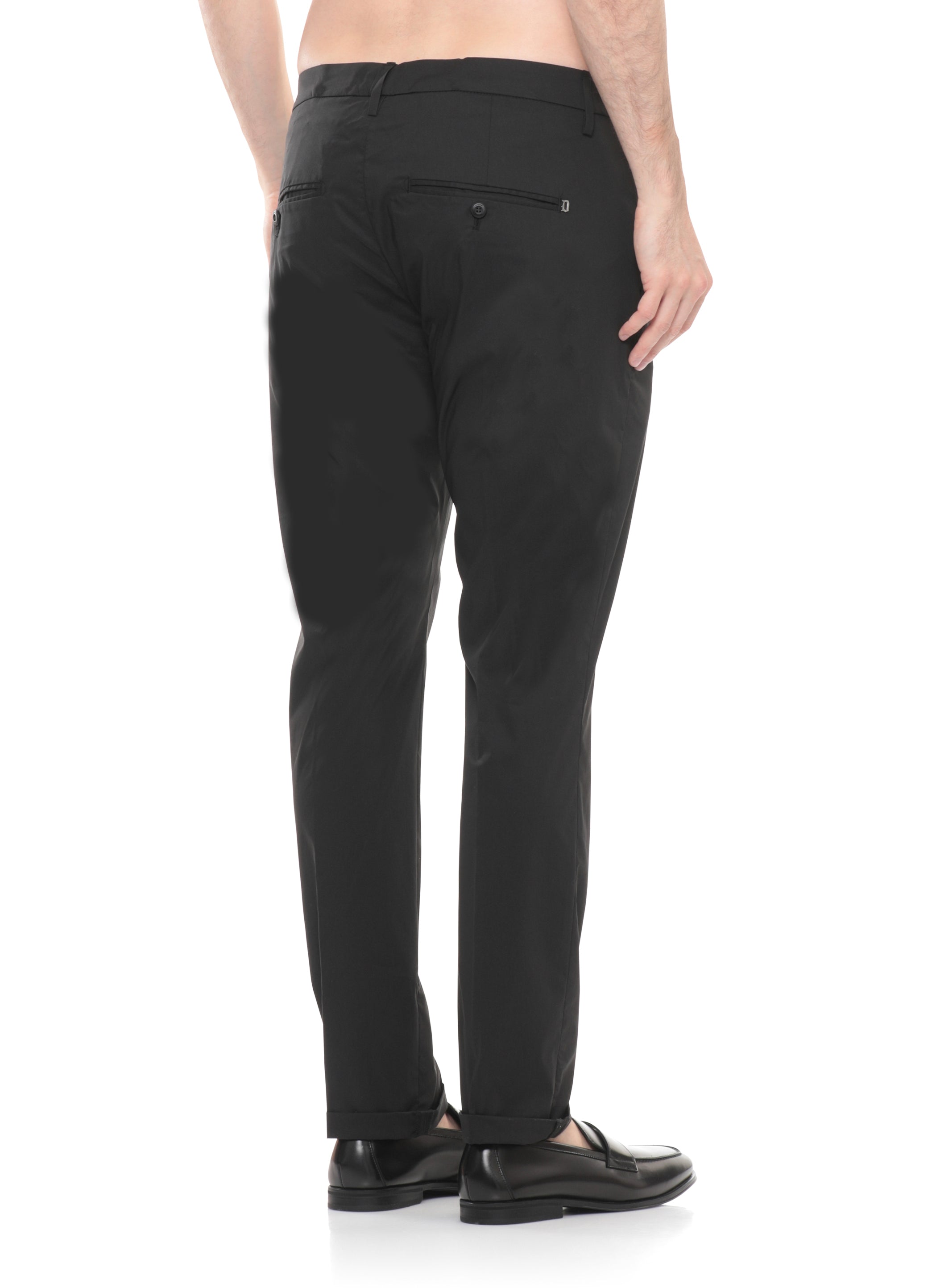 Dondup Trousers Black Cotton Polyamide Elastane