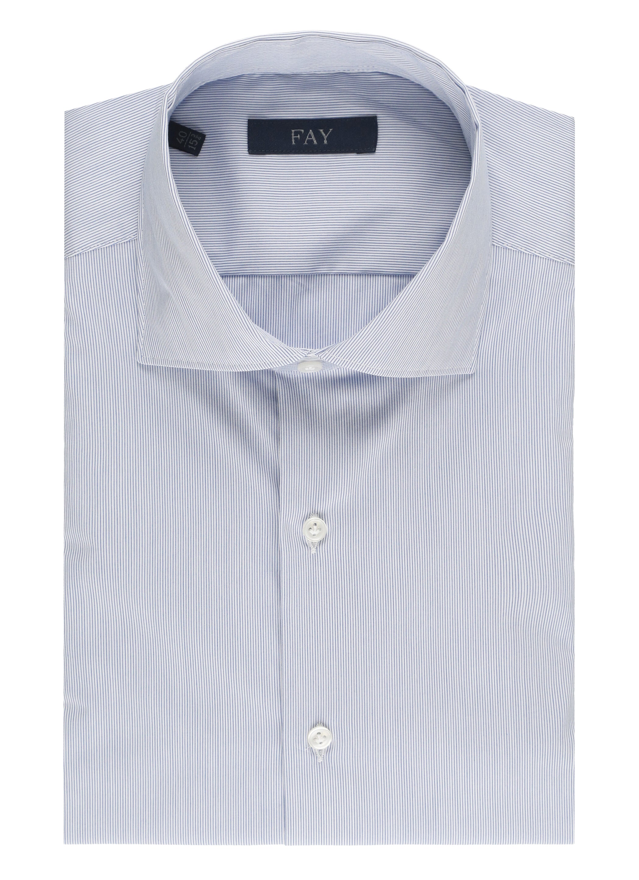Fay Shirts Blue Cotton Polyamide Elastane