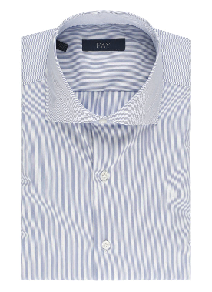 Fay Shirts Blue Cotton Polyamide Elastane