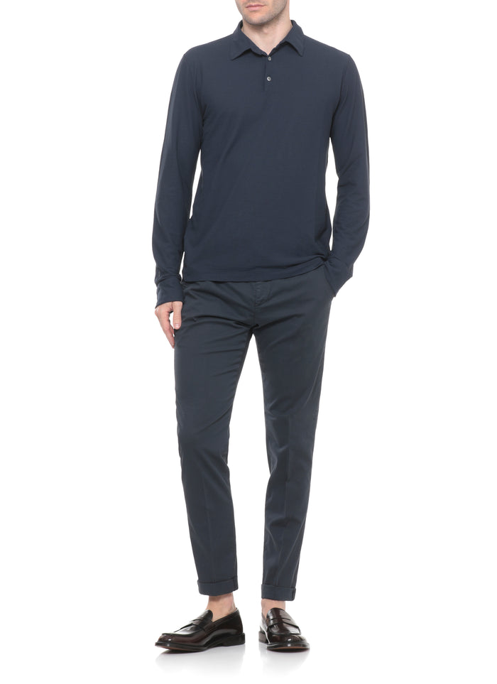 Dondup Trousers Blue Cotton Elastane