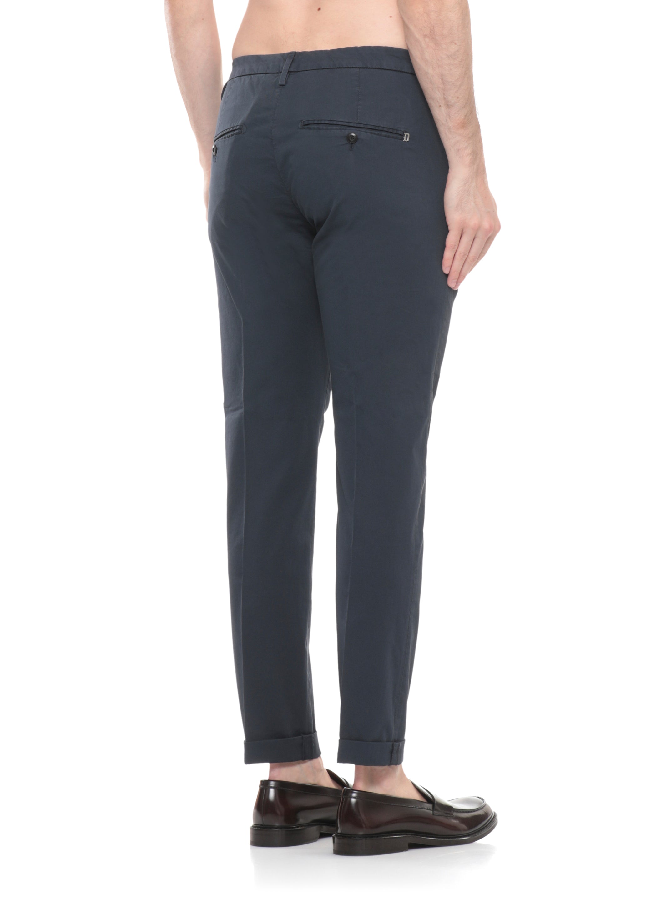 Dondup Trousers Blue Cotton Elastane