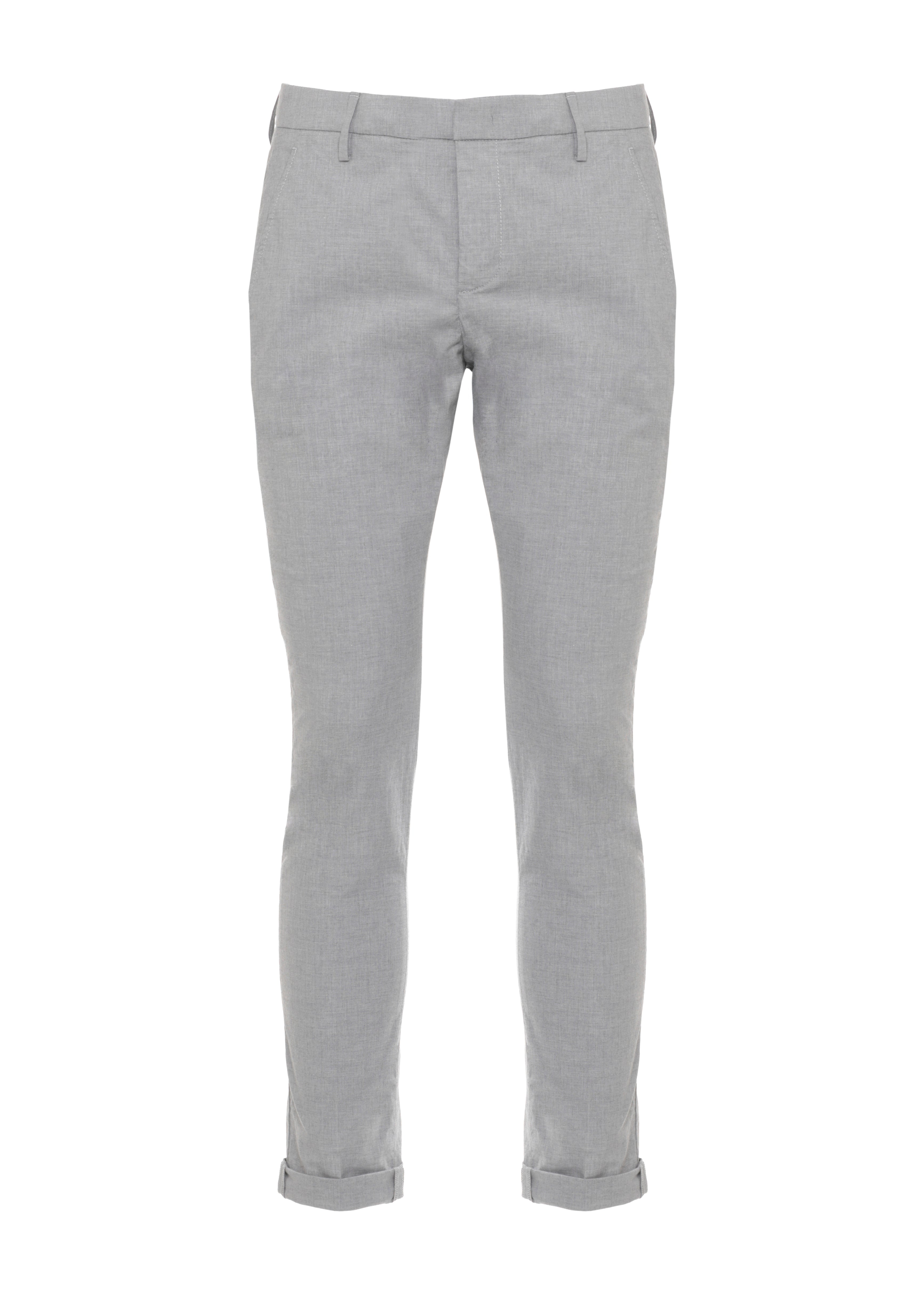 Dondup Trousers Grey Cotton Elastane