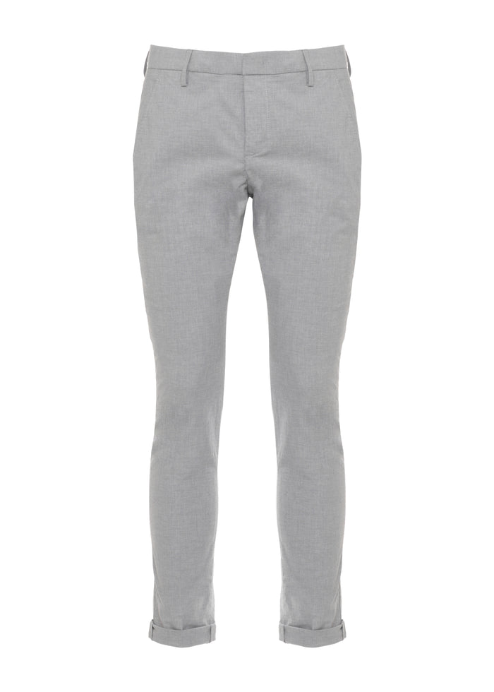 Dondup Trousers Grey Cotton Elastane