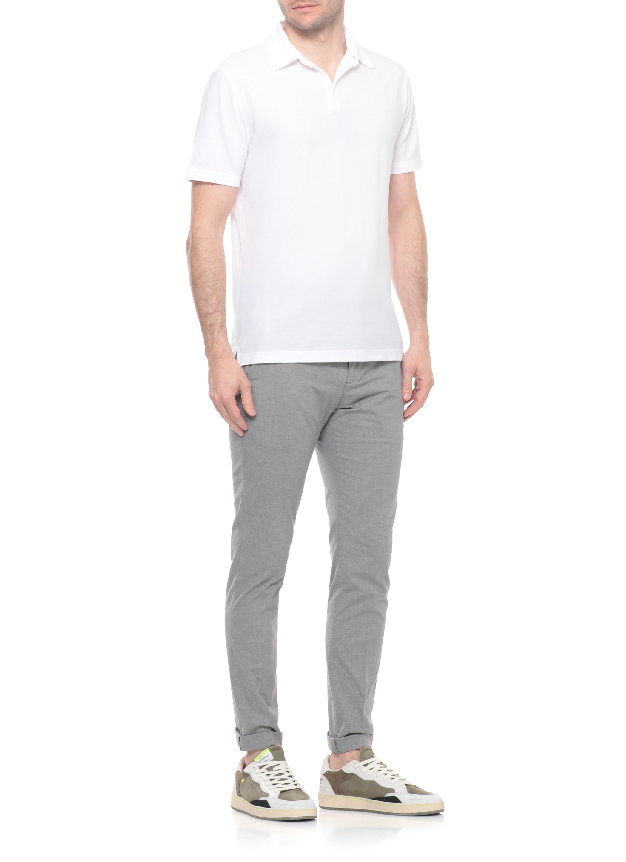 Dondup Trousers Grey Cotton Elastane